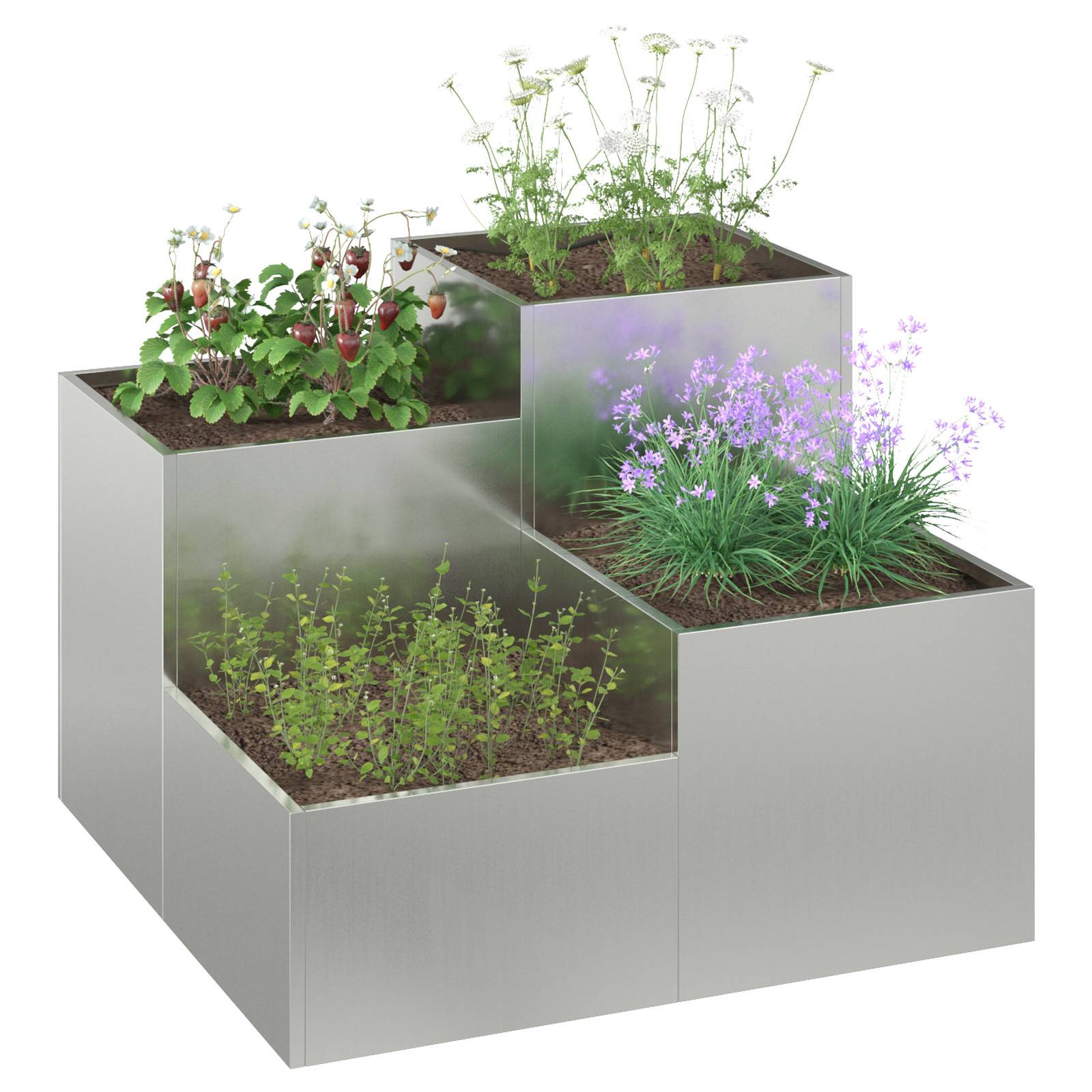 vidaXL Pflanzkübel 80x80x60 cm Verzinkter Stahl