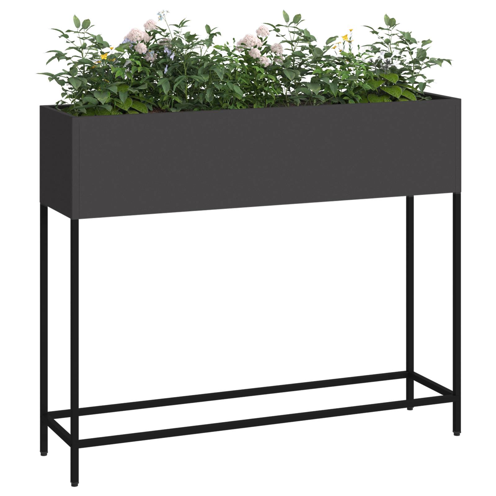 vidaXL Hochbeet 100x26x82 cm Schwarz Stahl