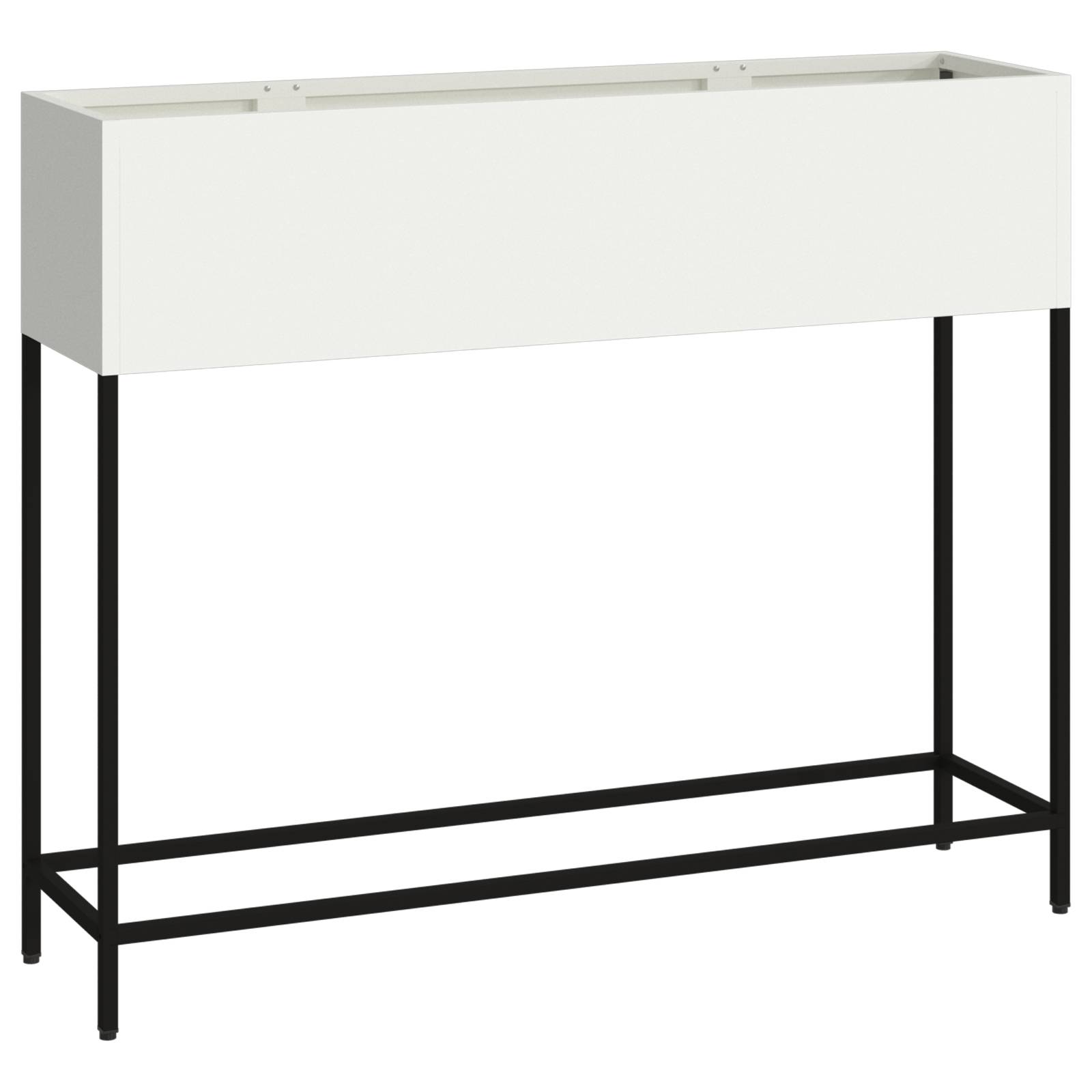 vidaXL Hochbeet 100x26x82 cm Weiß Stahl
