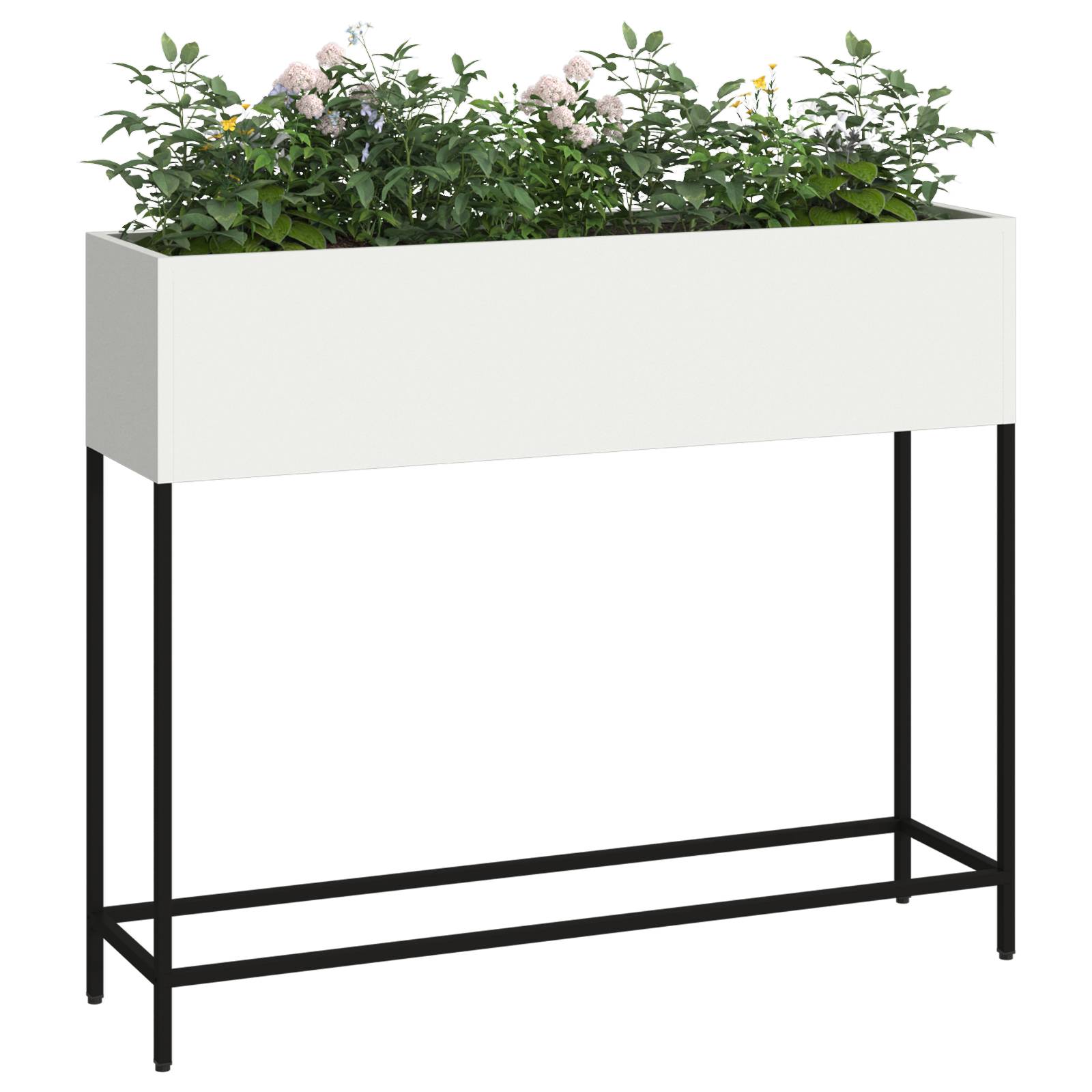 vidaXL Hochbeet 100x26x82 cm Weiß Stahl