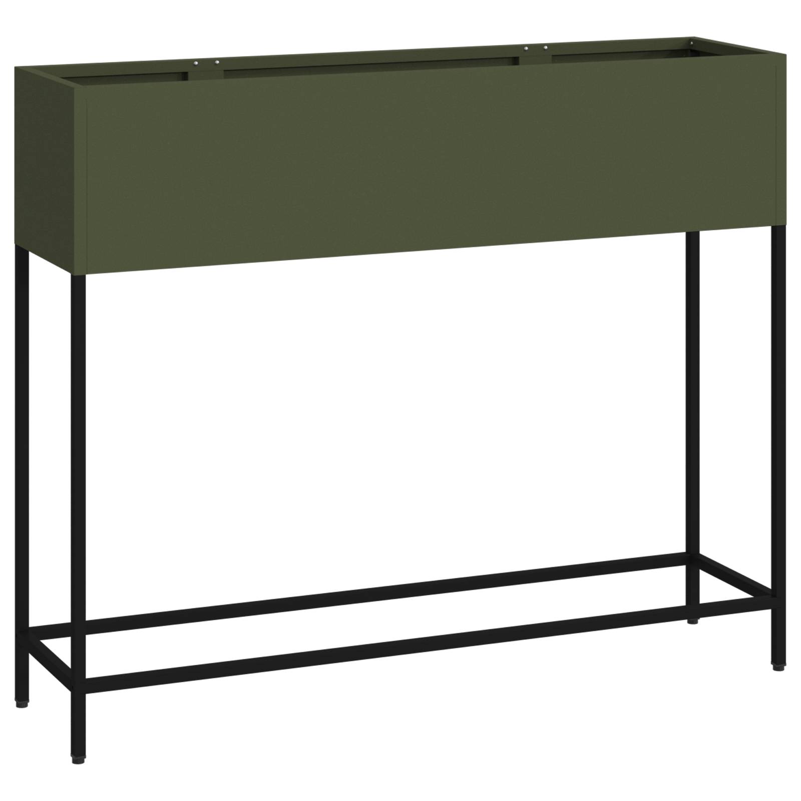 vidaXL Hochbeet 100x26x82 cm Olivgrün Stahl