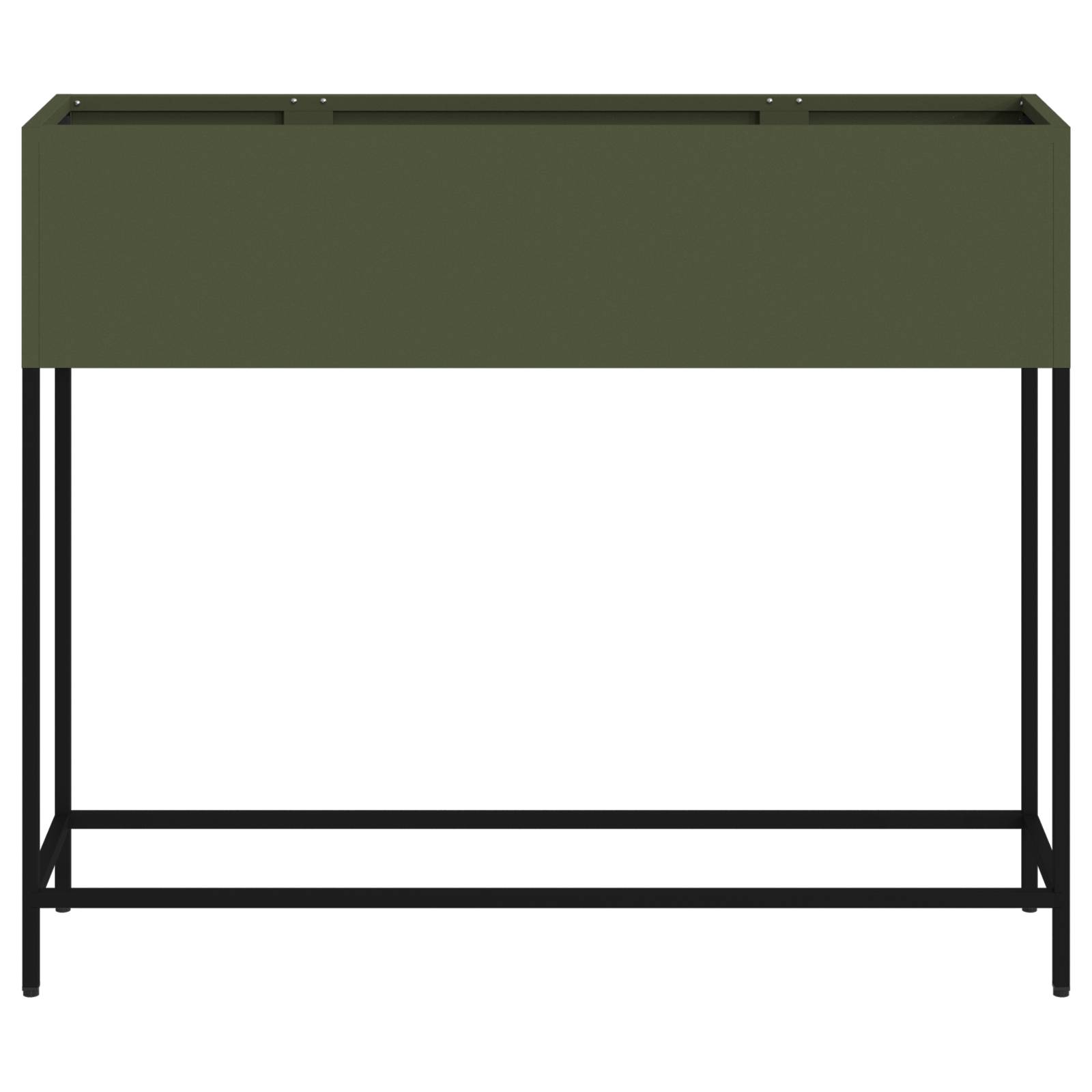 vidaXL Hochbeet 100x26x82 cm Olivgrün Stahl