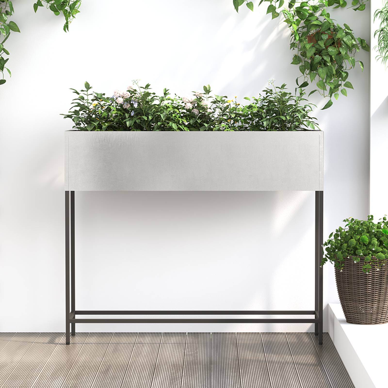vidaXL Hochbeet 100x26x82 cm Edelstahl