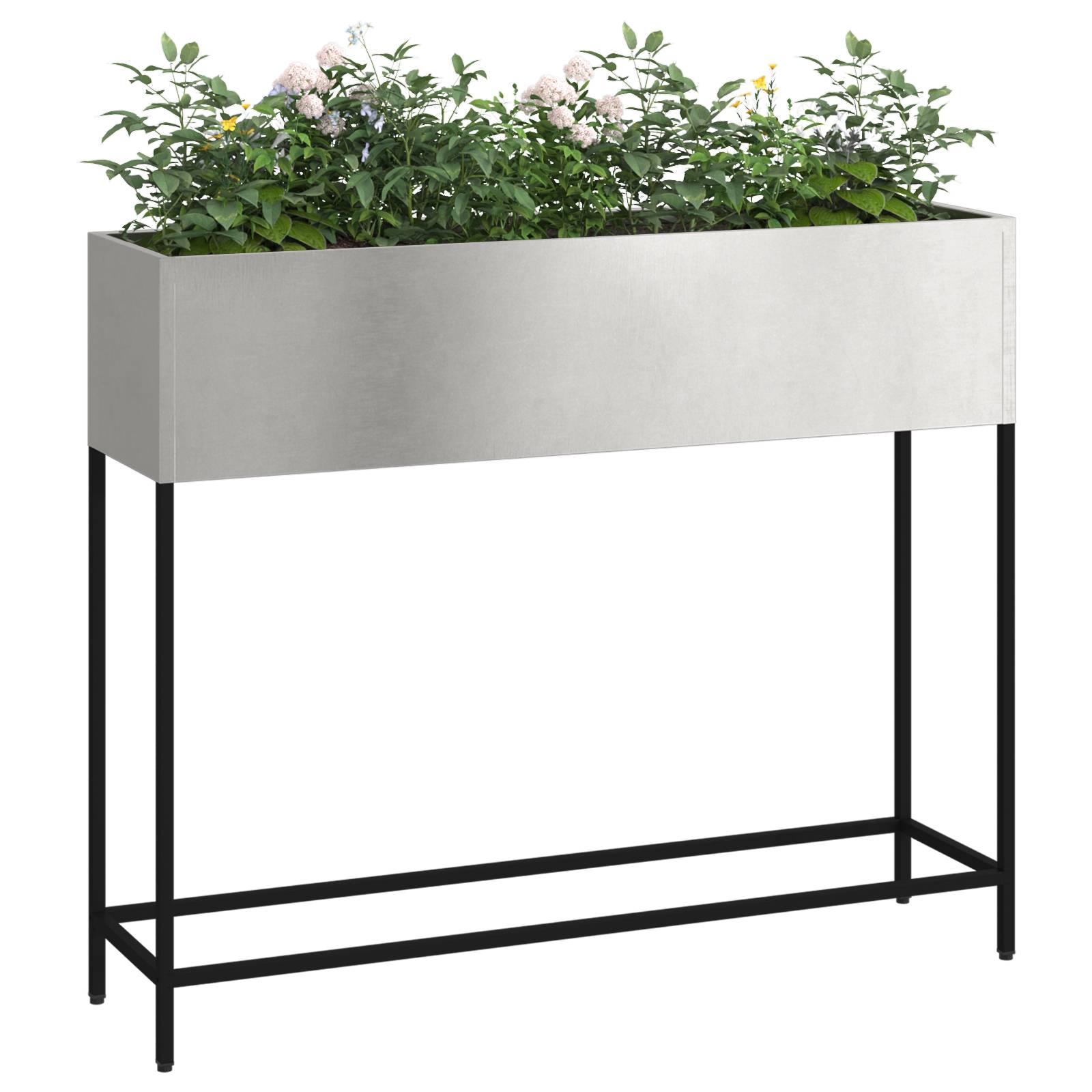 vidaXL Hochbeet 100x26x82 cm Edelstahl