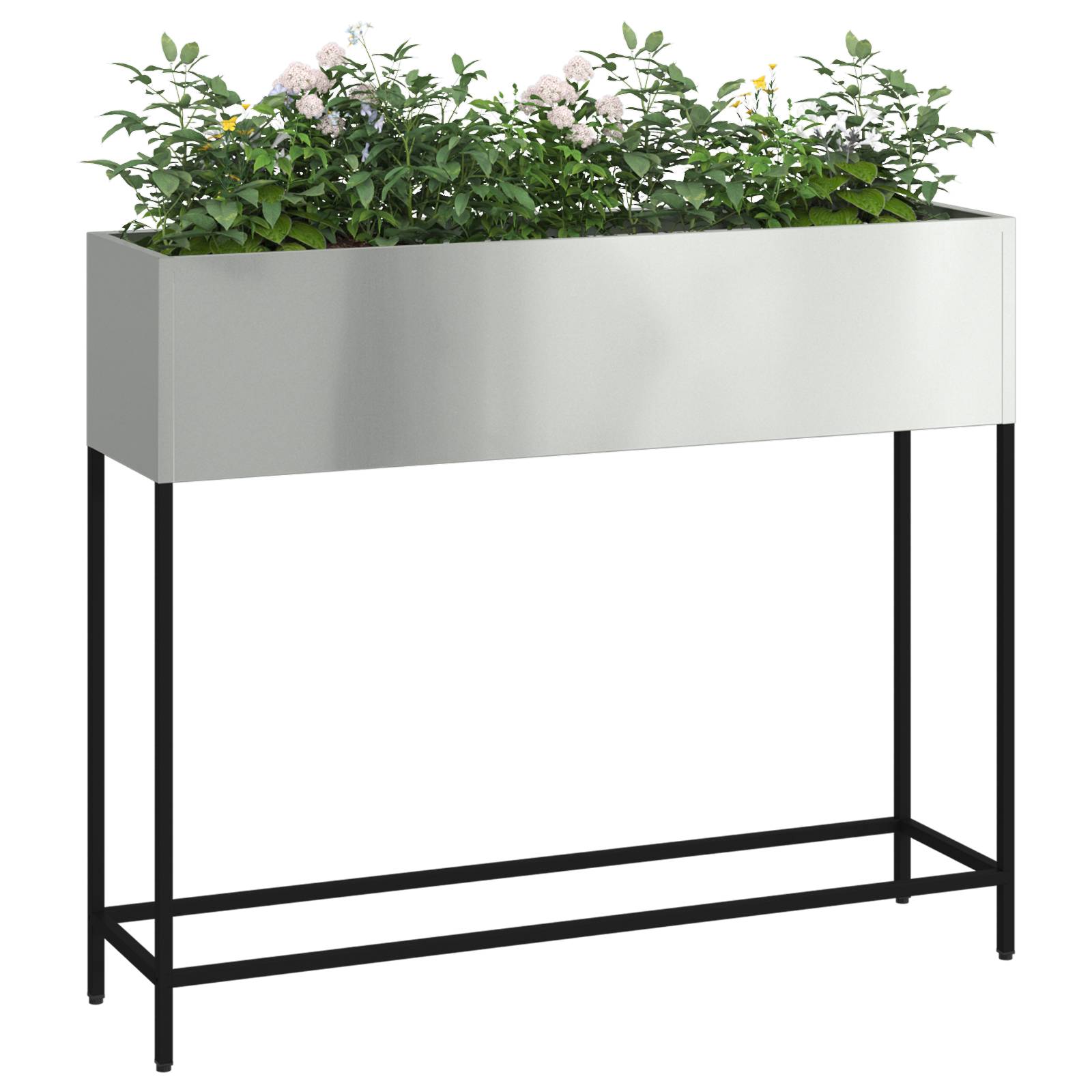 vidaXL Hochbeet 100x26x82 cm Verzinkter Stahl