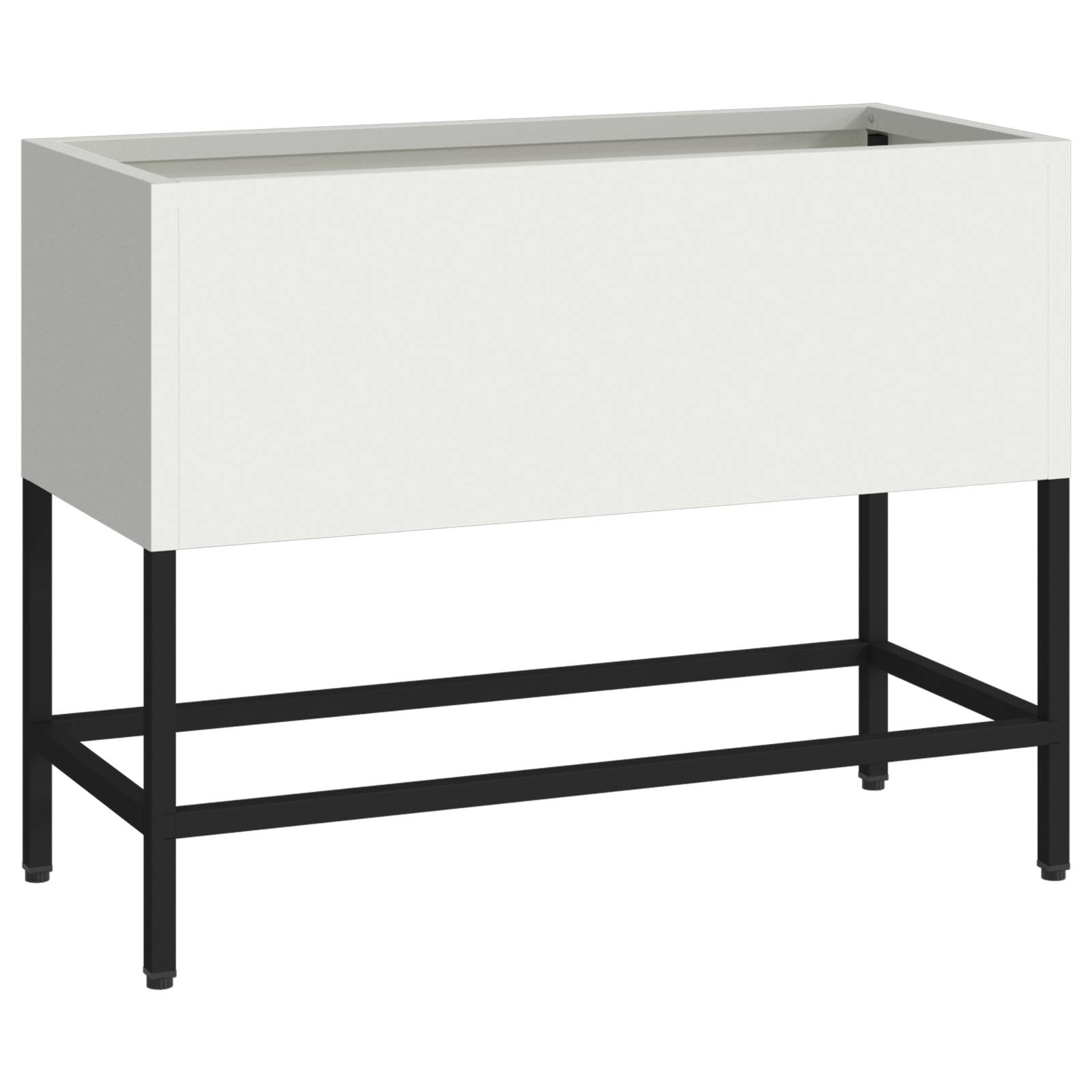 vidaXL Hochbeet 60x26x45 cm Weiß Stahl