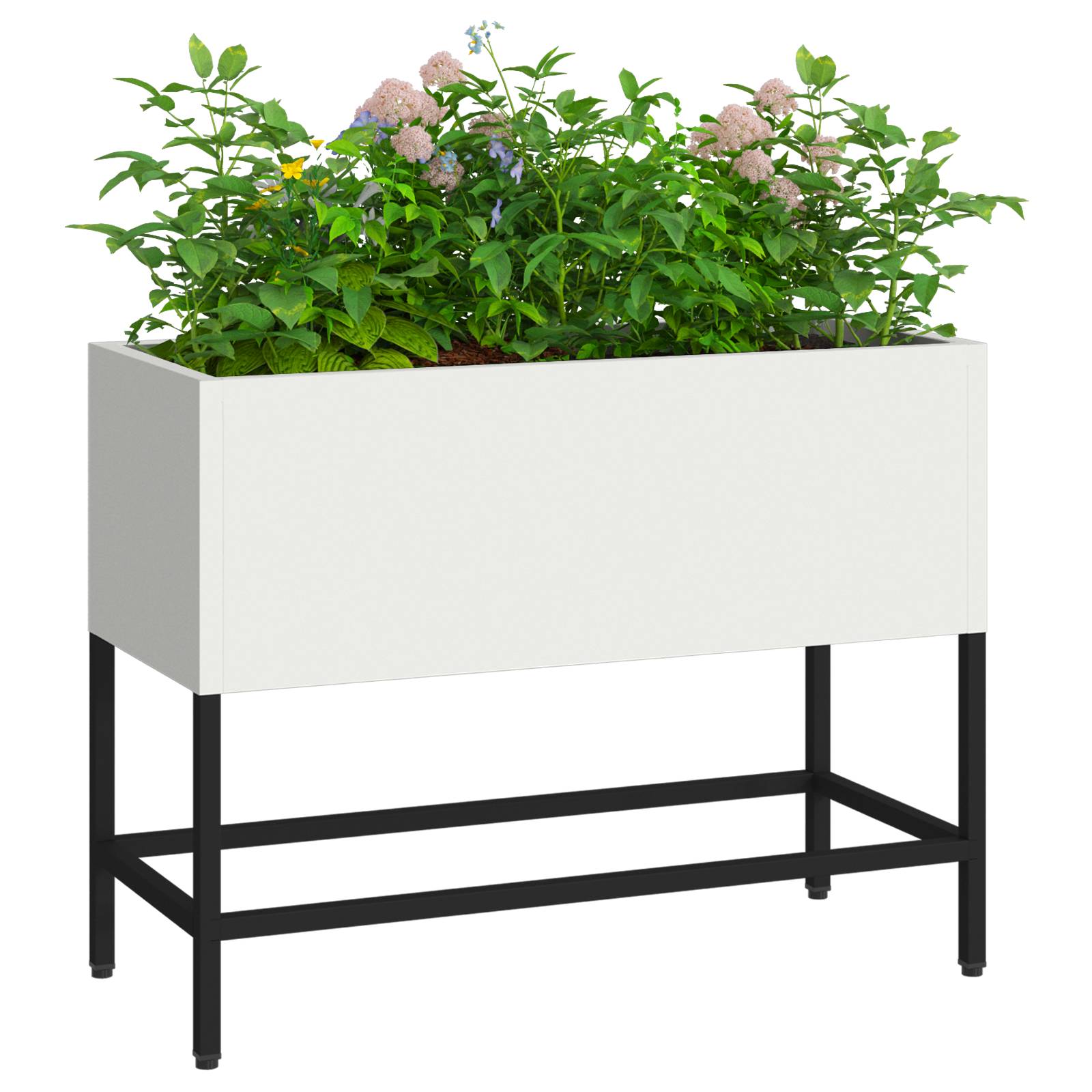 vidaXL Hochbeet 60x26x45 cm Weiß Stahl