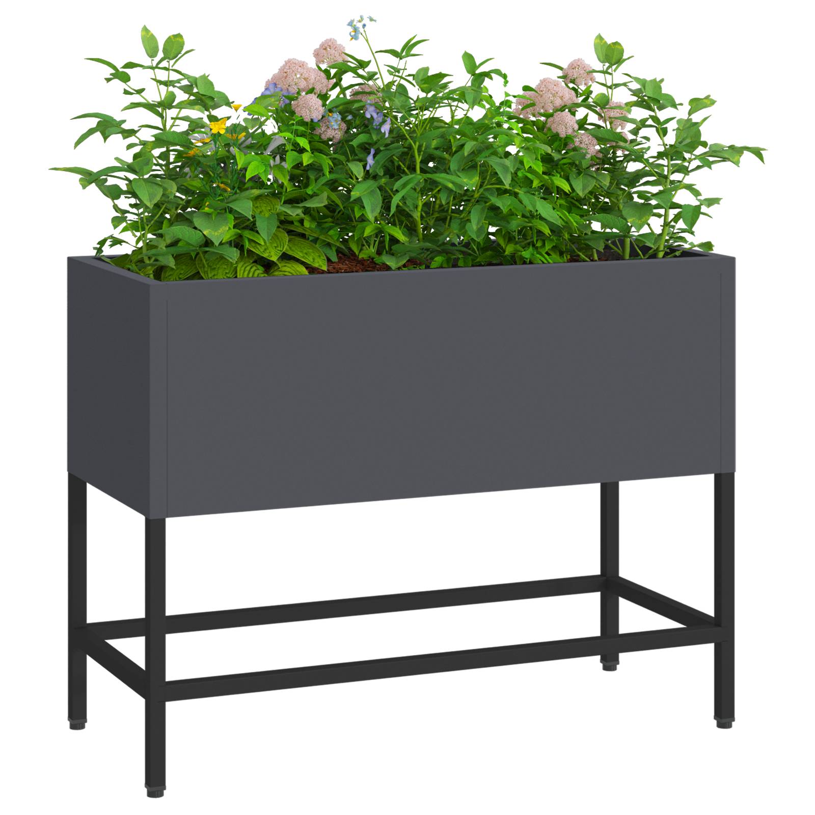 vidaXL Hochbeet 60x26x45 cm Anthrazit Stahl