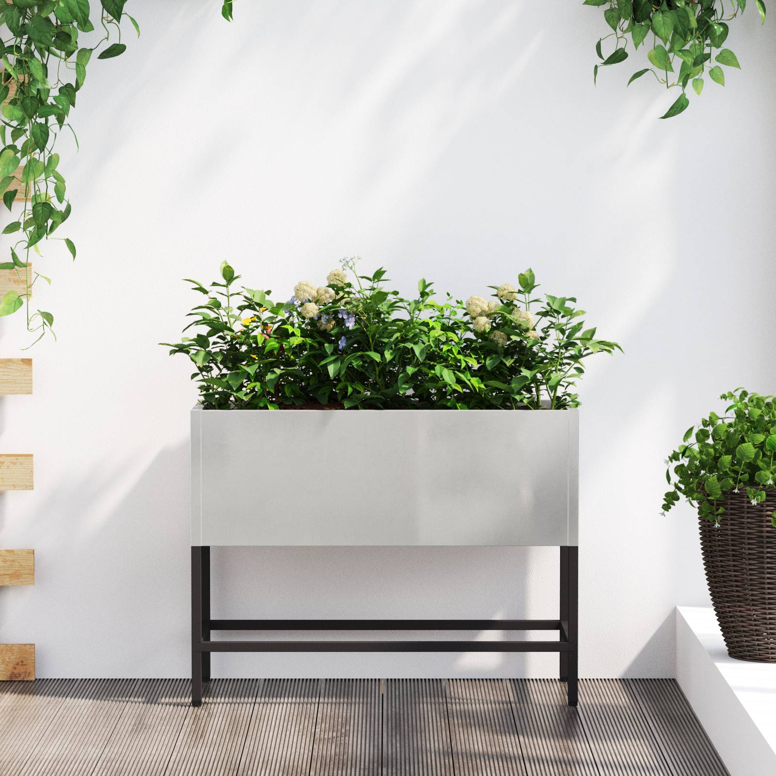 vidaXL Hochbeet 60x26x45 cm Edelstahl