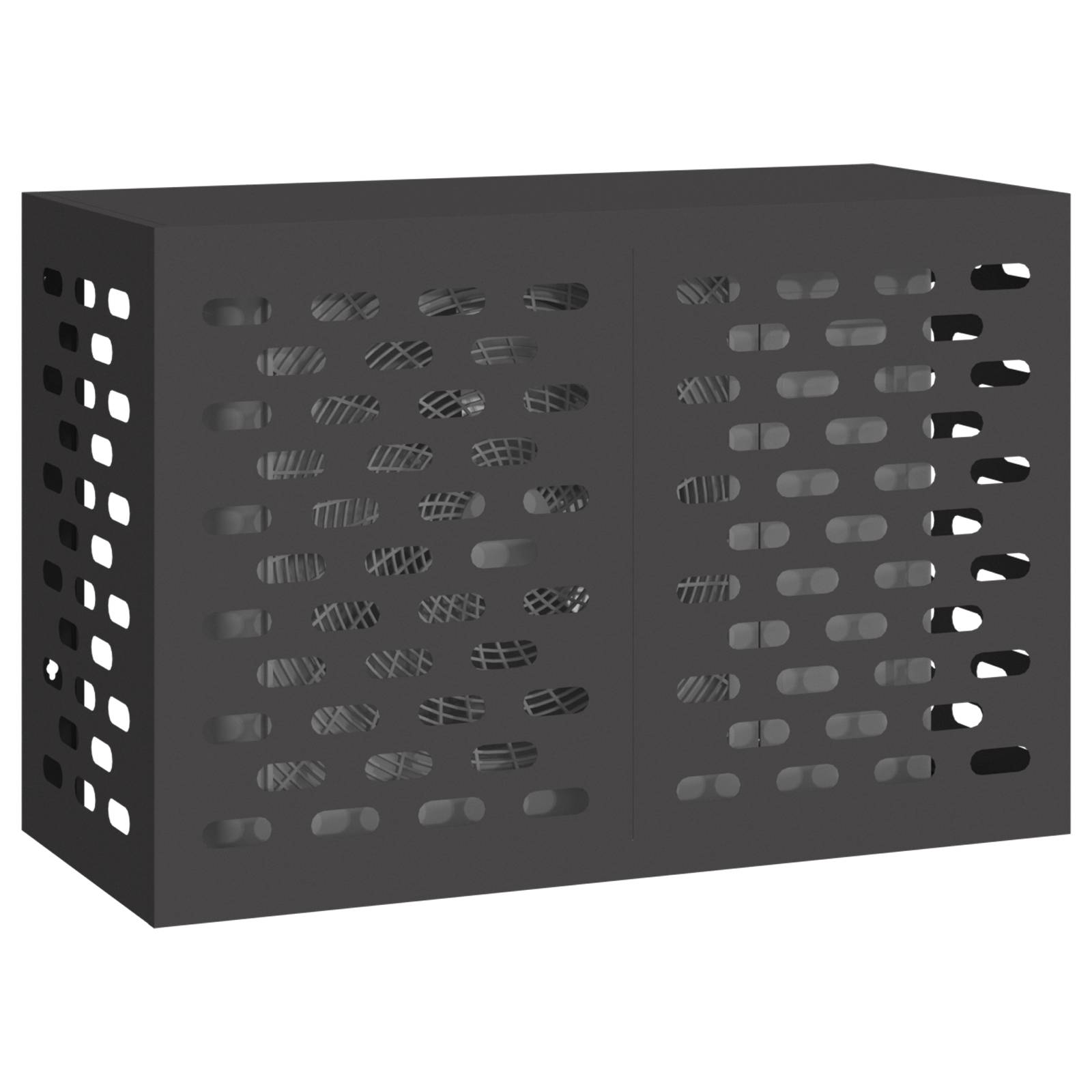 vidaXL Klimaanlagenabdeckung Schwarz 90x40x60 cm Stahl
