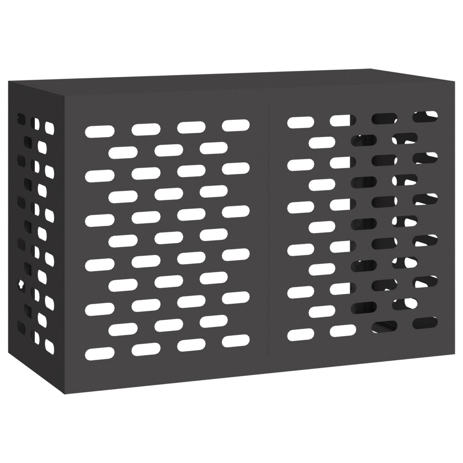 vidaXL Klimaanlagenabdeckung Schwarz 90x40x60 cm Stahl