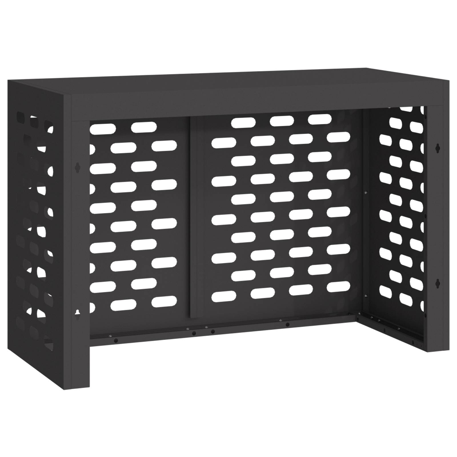 vidaXL Klimaanlagenabdeckung Schwarz 90x40x60 cm Stahl