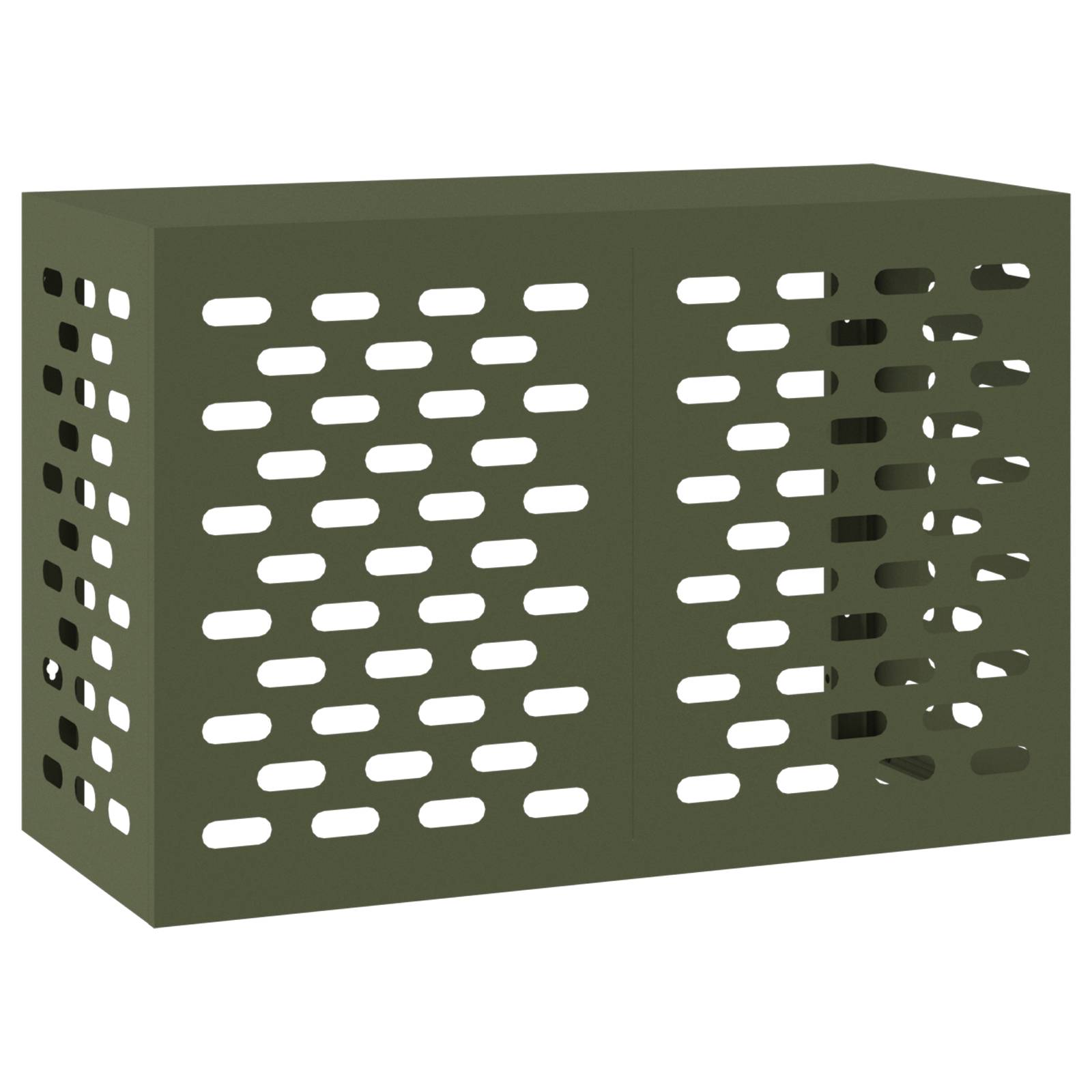 vidaXL Klimaanlagenabdeckung Olivgrün 90x40x60 cm Stahl
