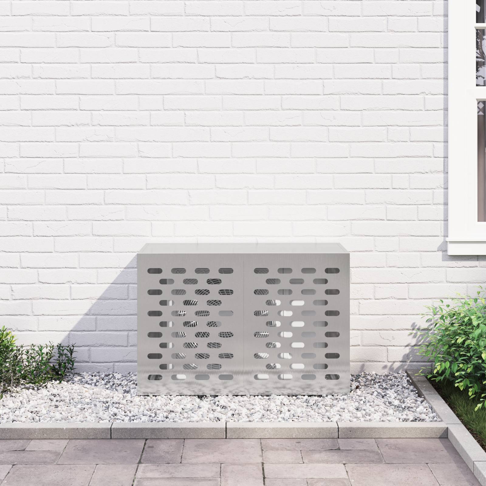vidaXL Klimaanlagenabdeckung 90x40x60 cm Edelstahl