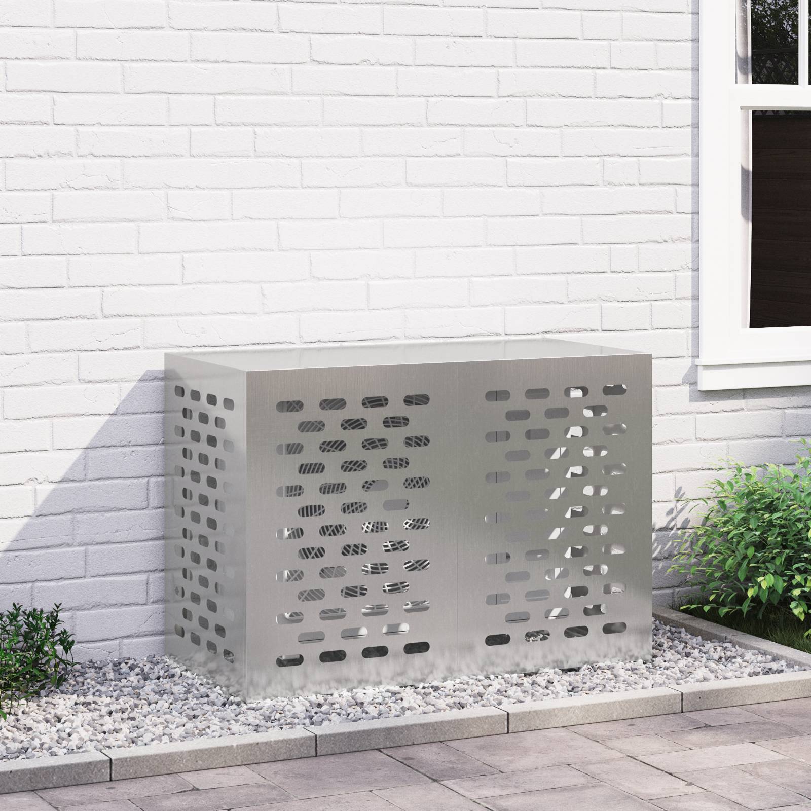 vidaXL Klimaanlagenabdeckung 100x50x70 cm Edelstahl