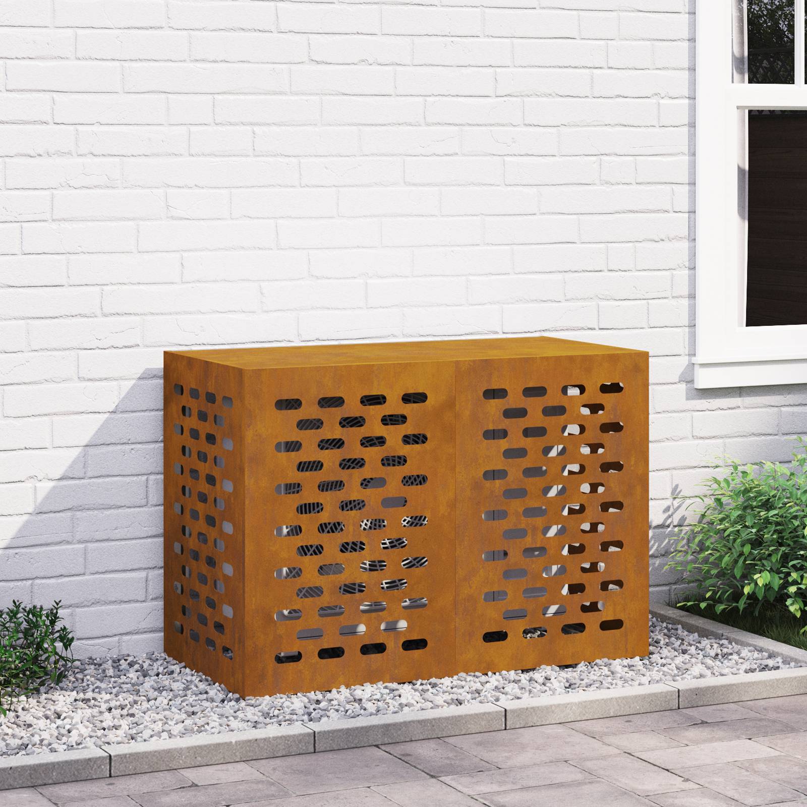 vidaXL Klimaanlagenabdeckung 100x50x70 cm Cortenstahl
