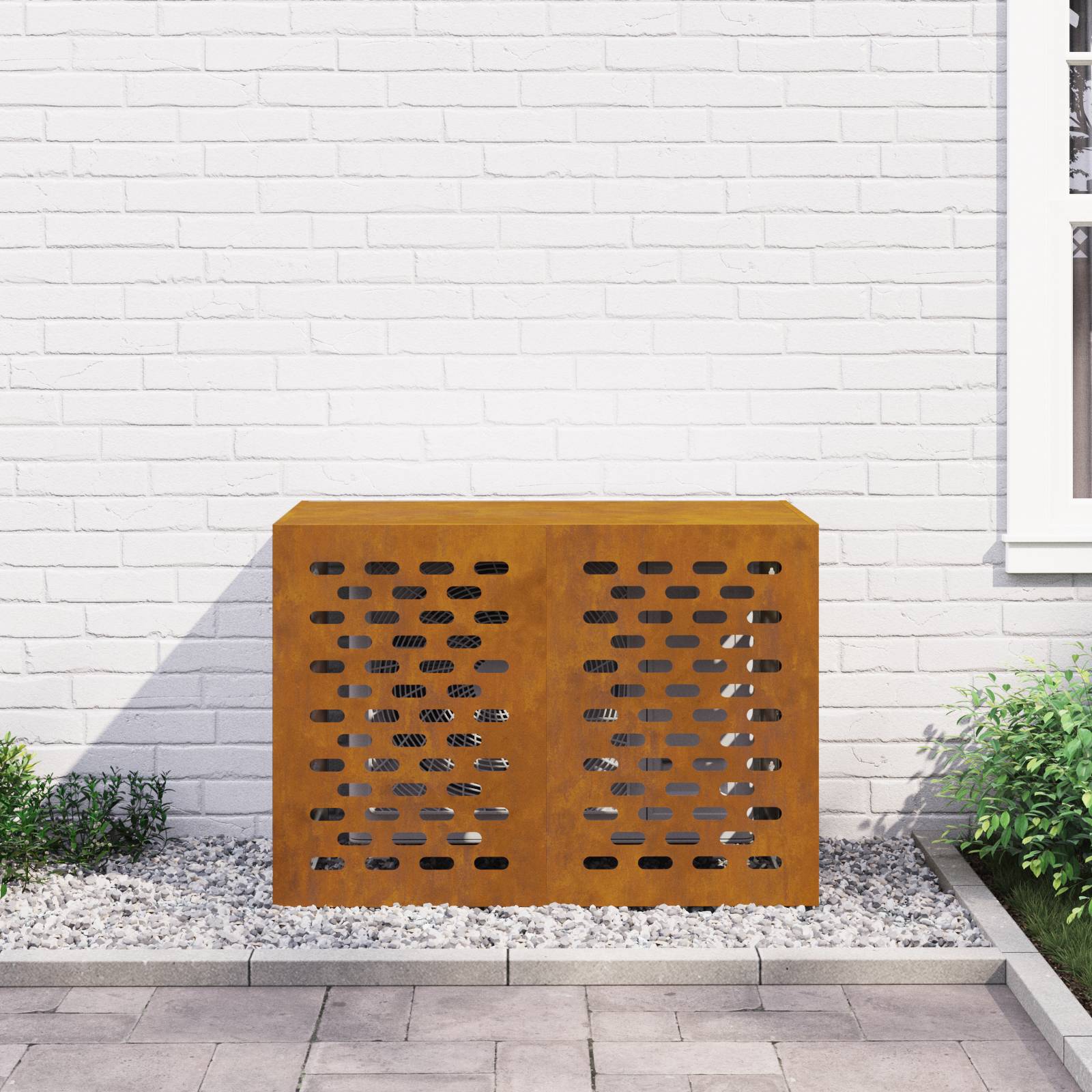 vidaXL Klimaanlagenabdeckung 100x50x70 cm Cortenstahl