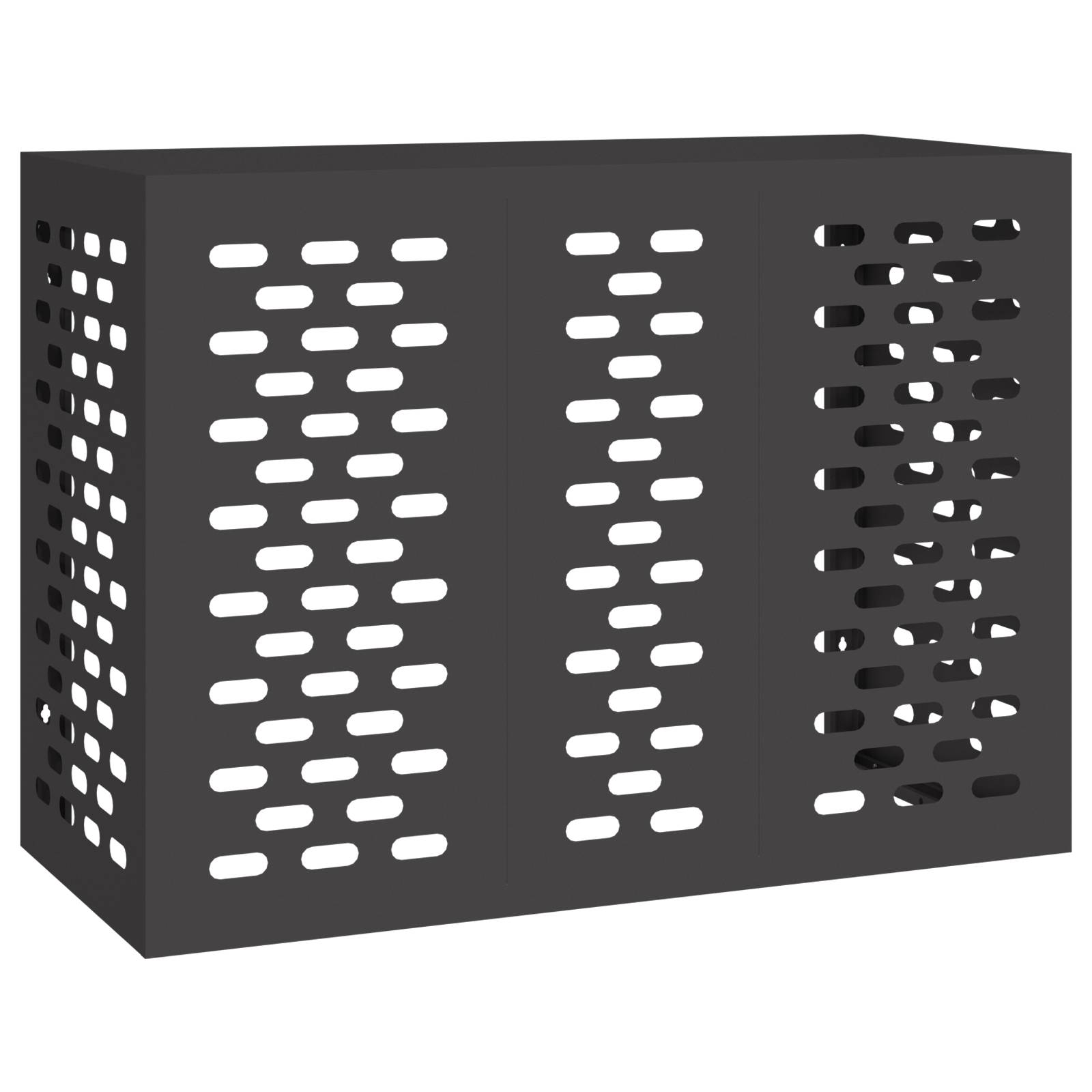 vidaXL Klimaanlagenabdeckung Schwarz 110x50x80 cm Stahl
