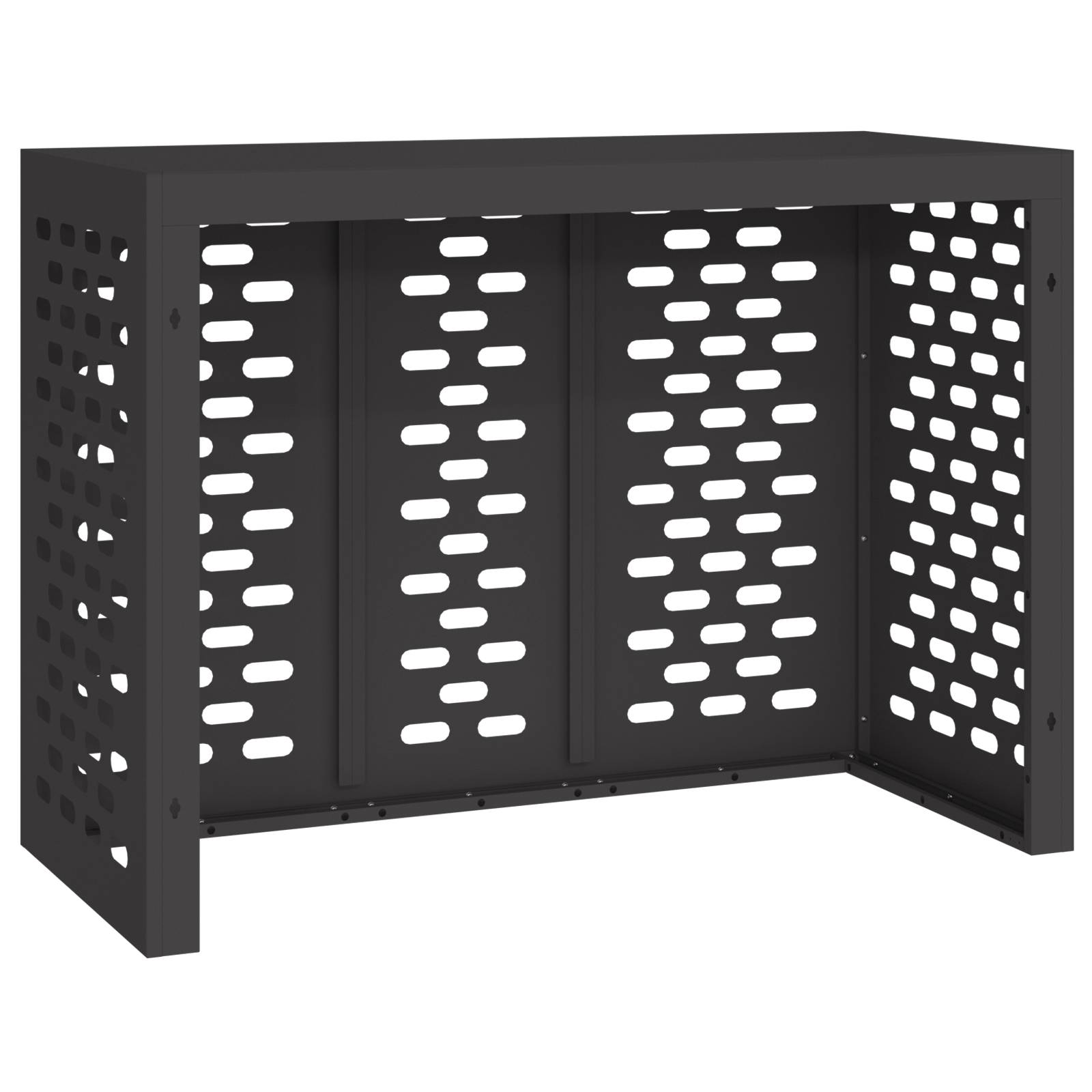 vidaXL Klimaanlagenabdeckung Schwarz 110x50x80 cm Stahl