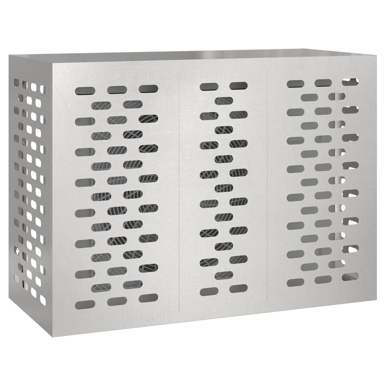 vidaXL Klimaanlagenabdeckung 110x50x80 cm Edelstahl