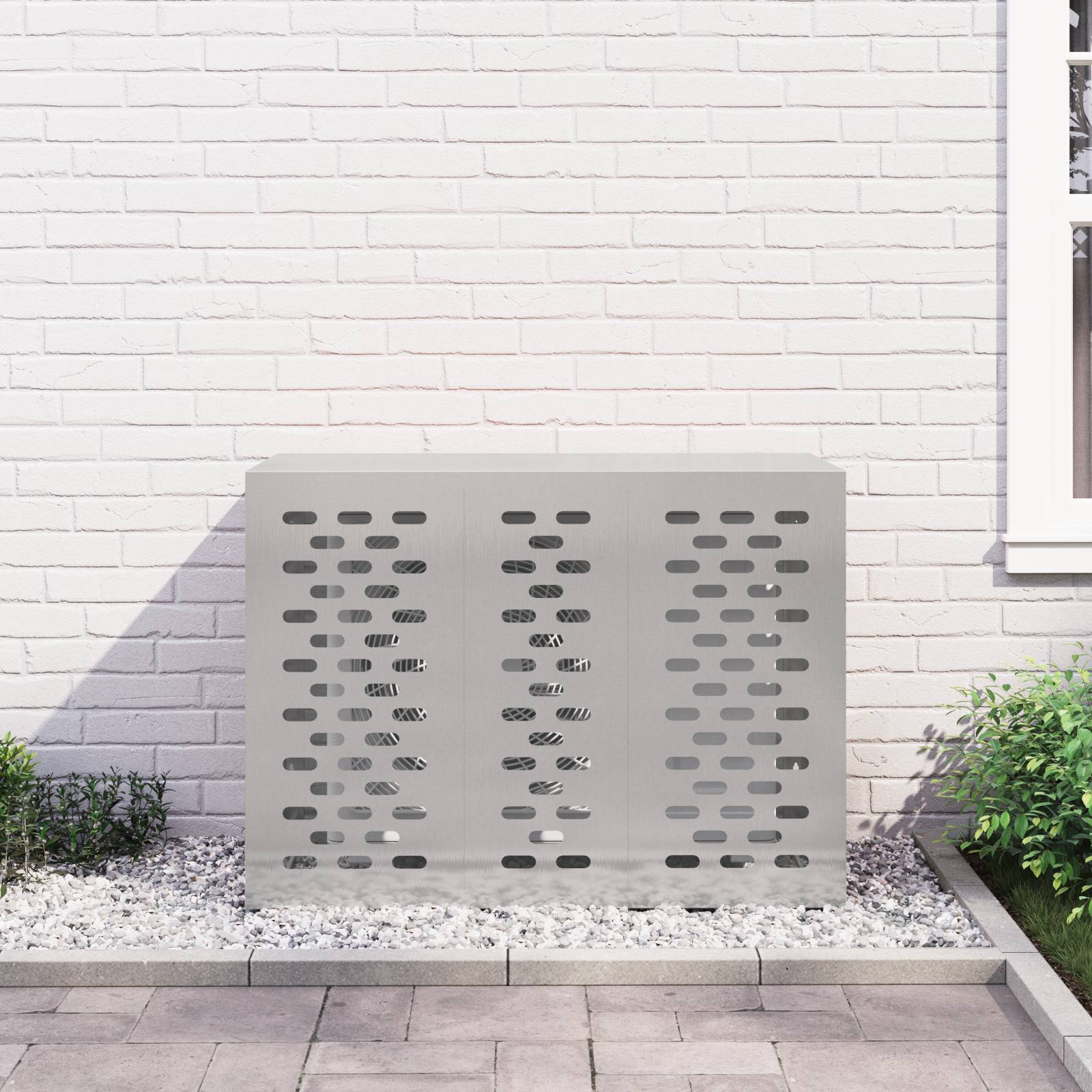 vidaXL Klimaanlagenabdeckung 110x50x80 cm Edelstahl