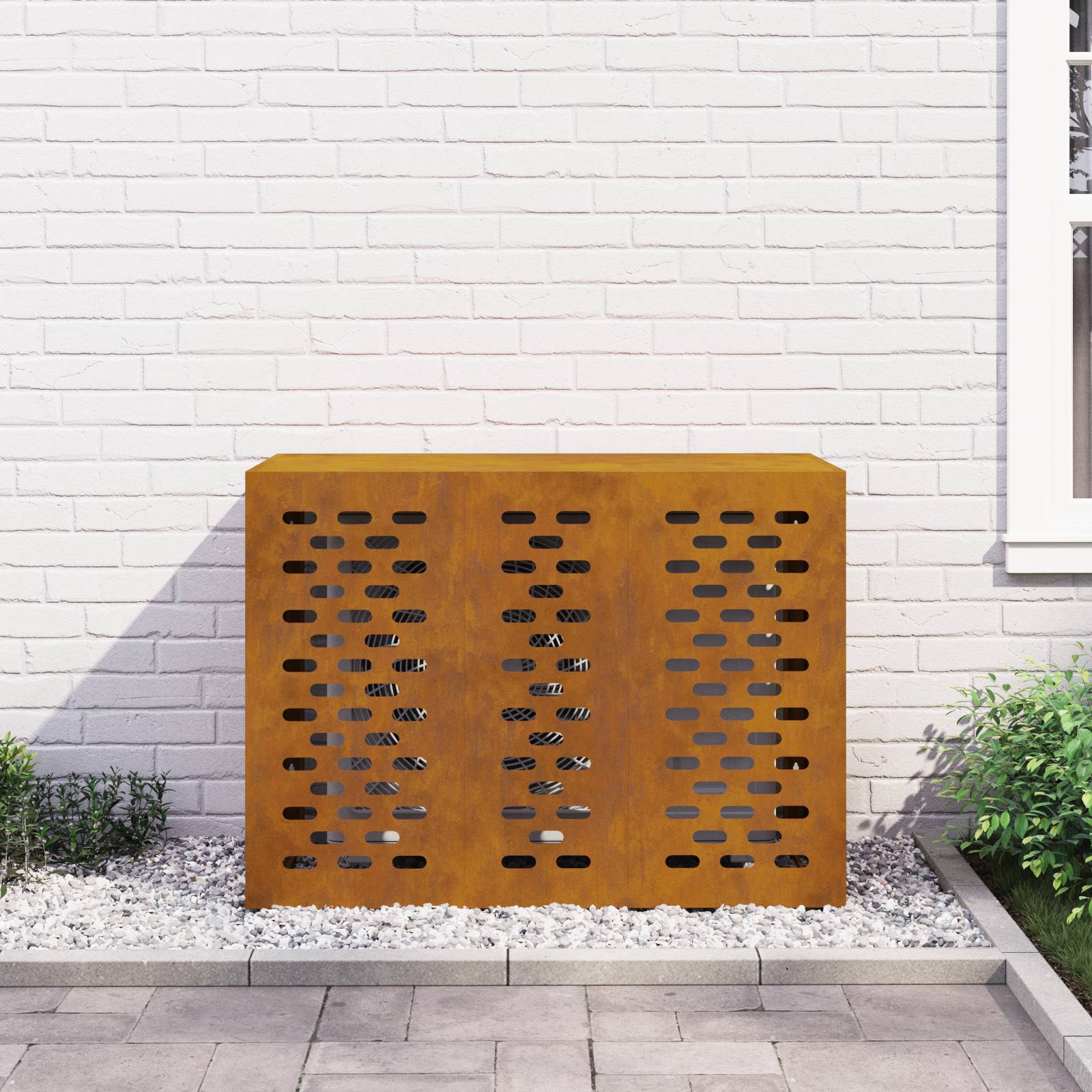 vidaXL Klimaanlagenabdeckung 110x50x80 cm Cortenstahl