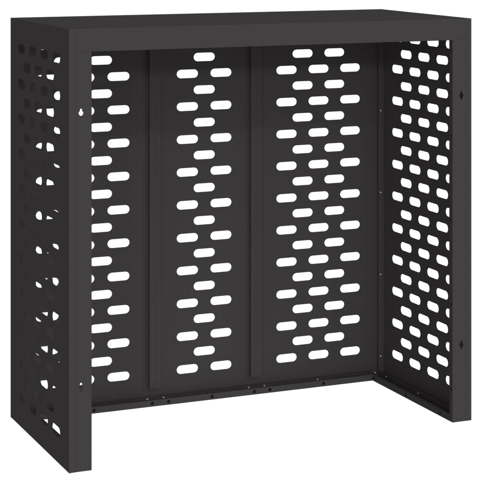 vidaXL Klimaanlagenabdeckung Schwarz 110x50x105 cm