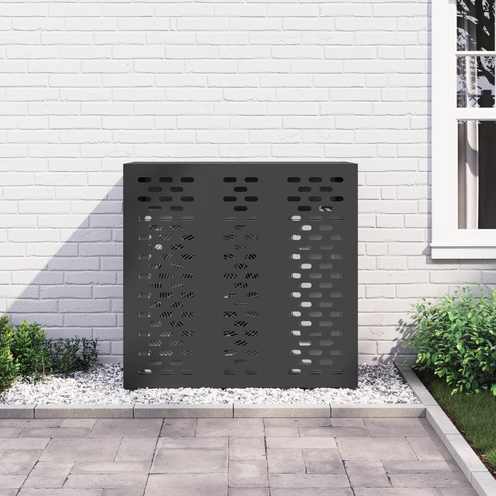 vidaXL Klimaanlagenabdeckung Schwarz 110x50x105 cm