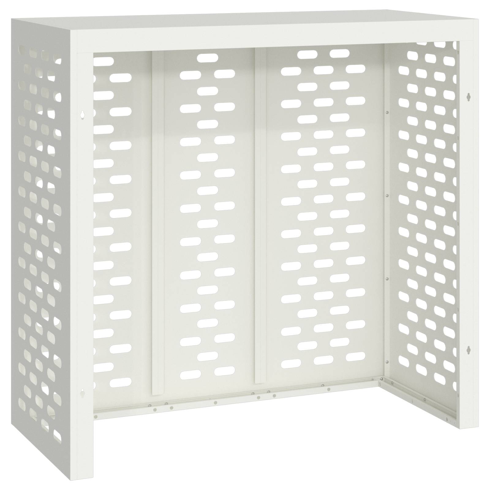 vidaXL Klimaanlagenabdeckung Weiß 110x50x105 cm Stahl