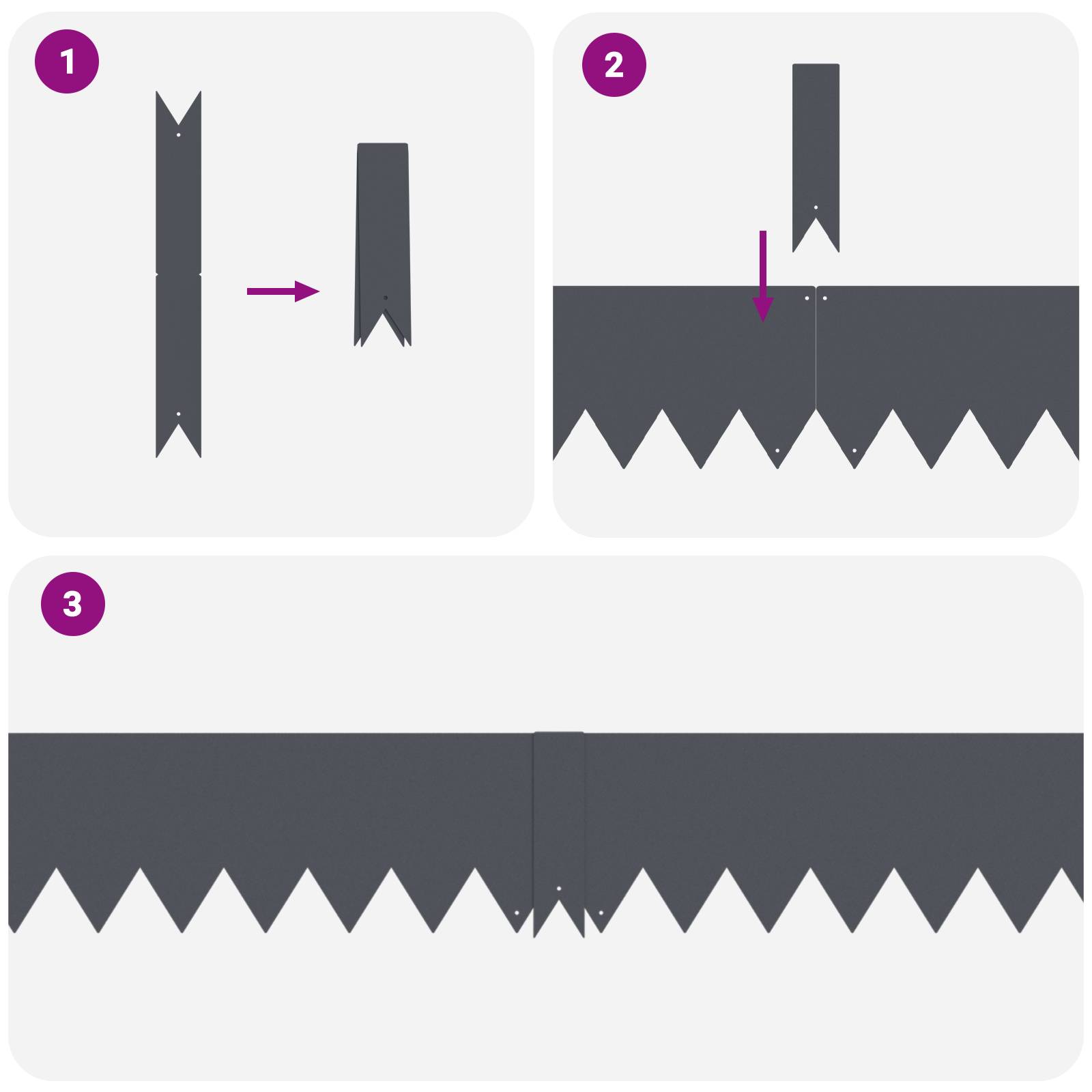 vidaXL Rasenkanten 20 Stk. Anthrazit 100x0,5x15 cm Stahl