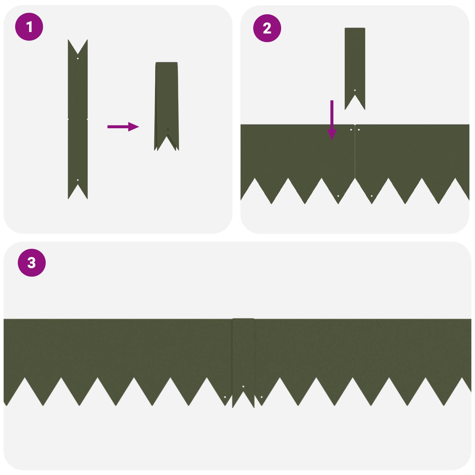 vidaXL Rasenkanten 30 Stk. Olivgrün 100x0,5x15 cm Stahl