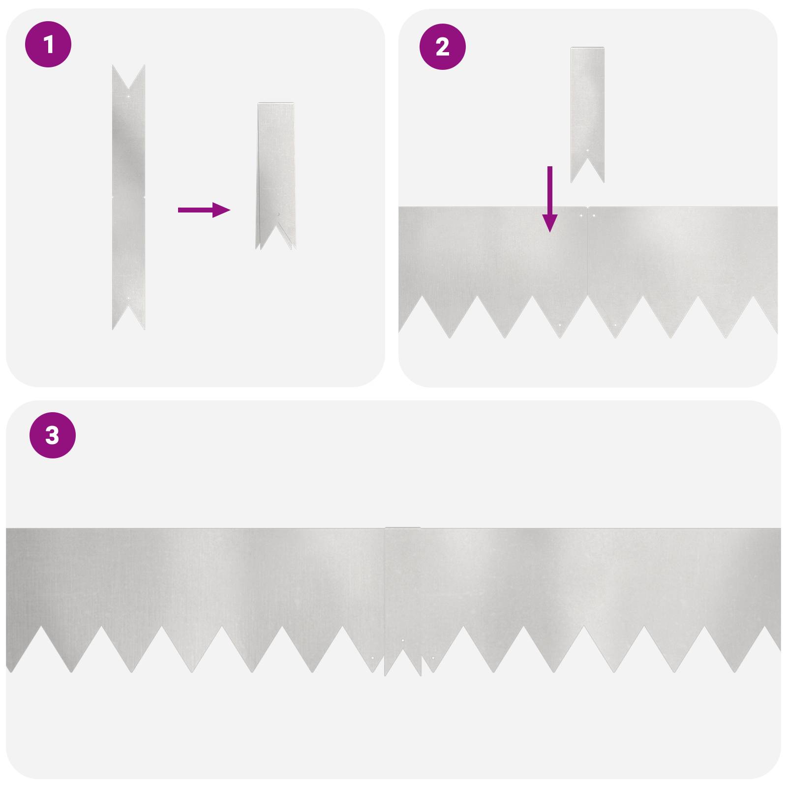 vidaXL Rasenkanten 10 Stk. 100x0,5x15 cm Edelstahl