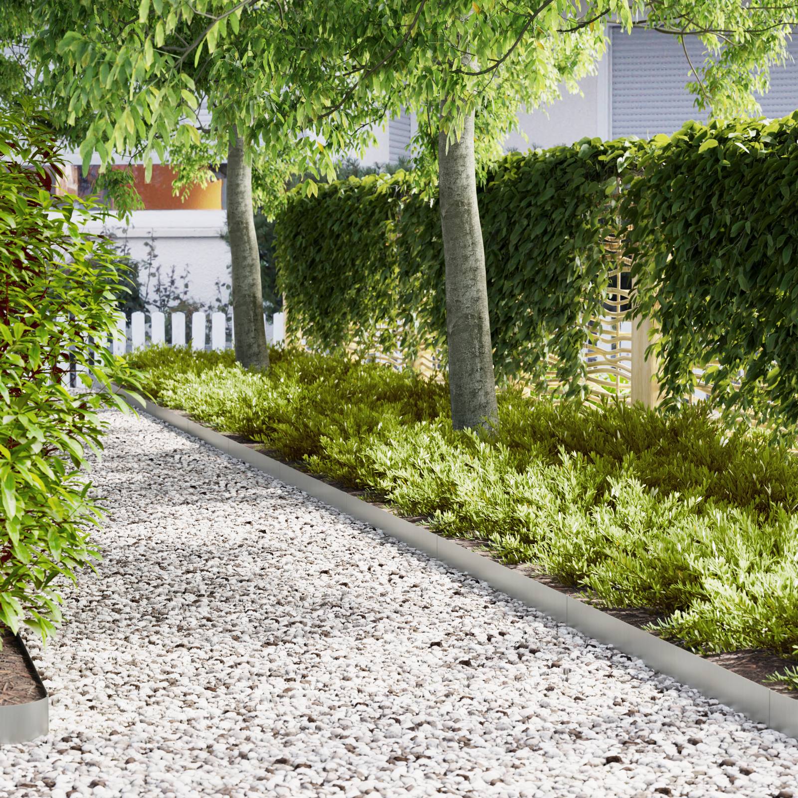 vidaXL Rasenkanten 10 Stk. 100x0,5x15 cm Verzinkter Stahl