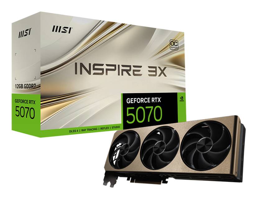 MSI RTX5070 INSPIRE 3X OC 12GB GDDR7 HDMI 3xDP