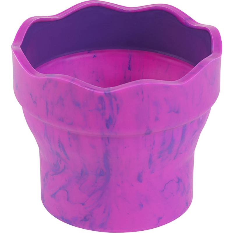 FABER-CASTELL Wasserbecher CLIC & GO, pink marmoriert