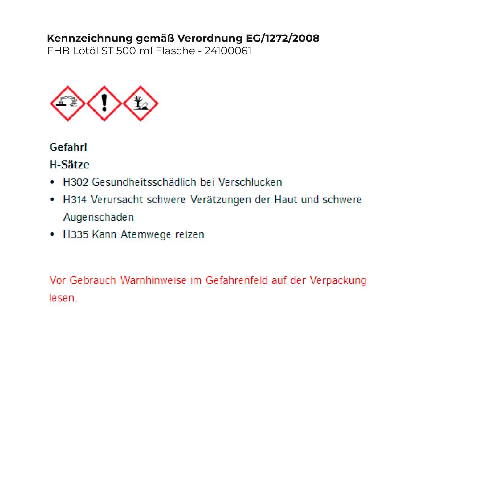 FHB Lötöl ST 500 ml Flasche - 24100061