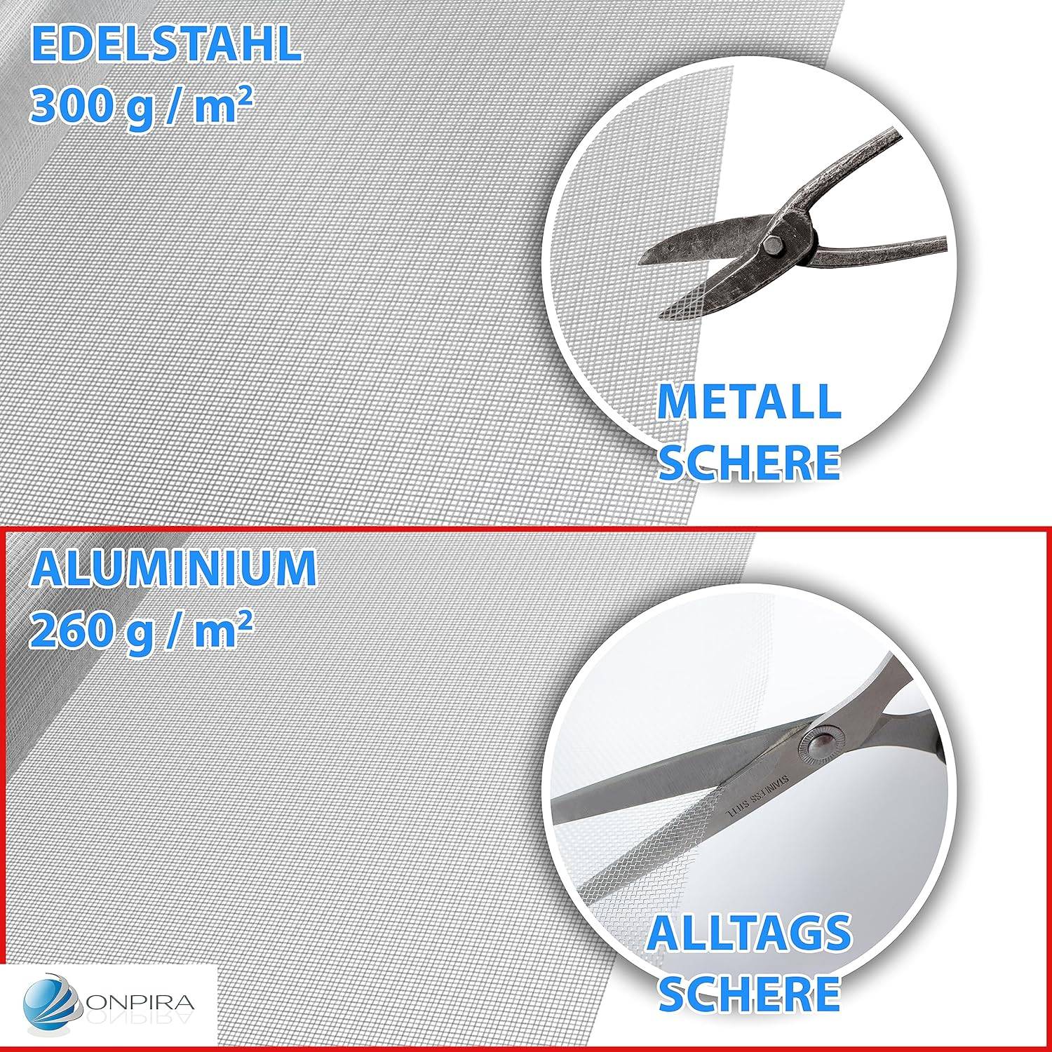 Fliegennetz Meterware Fliegengitter Insektenschutz Eisen Aluminium Edelstahl Edelstahl V4A 1,2m