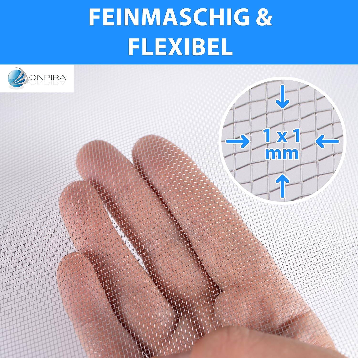 Fliegennetz Meterware Fliegengitter Insektenschutz Eisen Aluminium Edelstahl Edelstahl V4A 1,2m