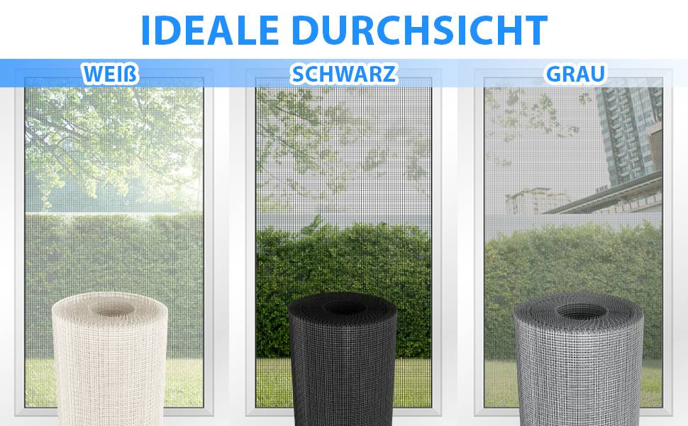 Fliegennetz Meterware Fliegengitter Insektenschutz Gitter Insektenschutzgewebe 150cm Schwarz