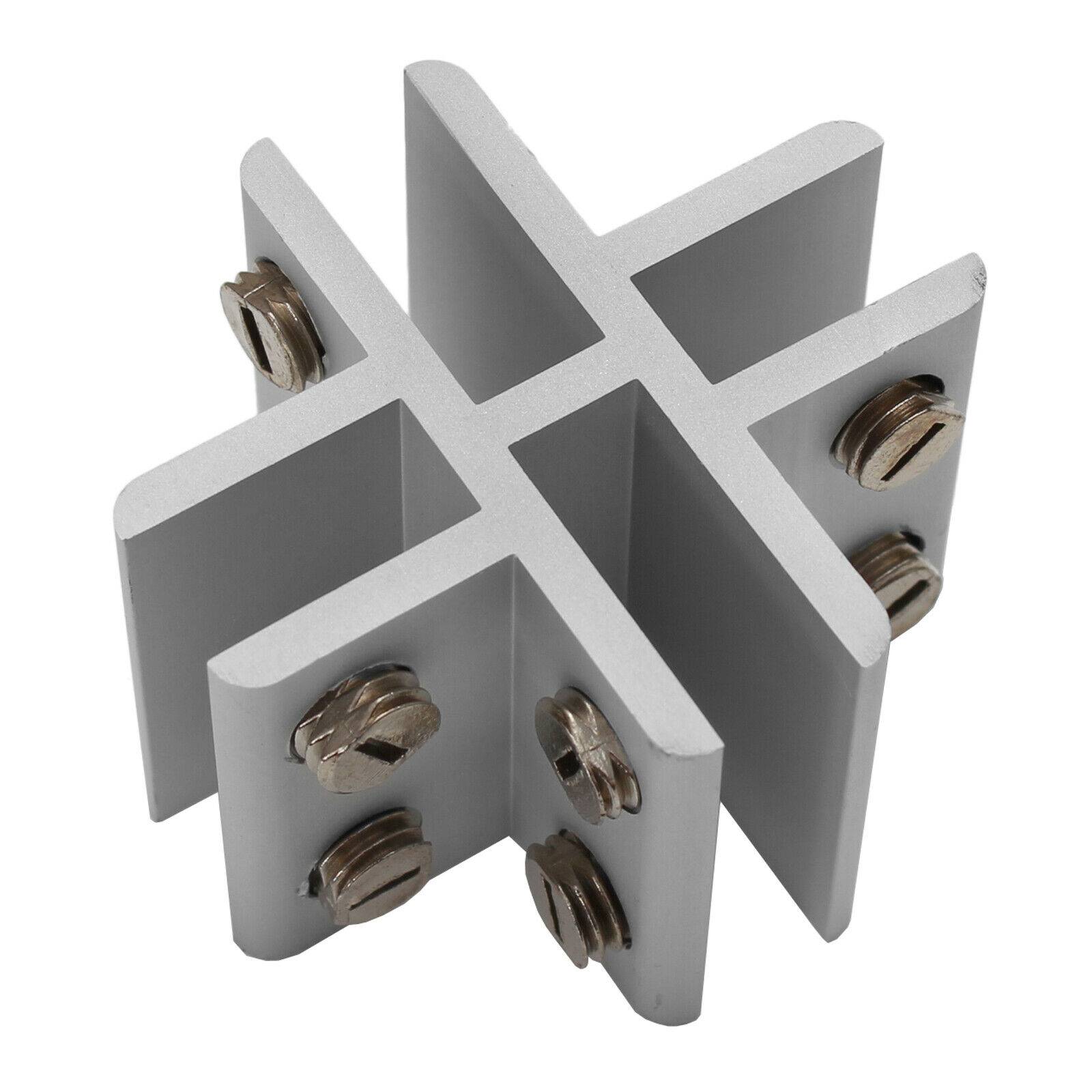 Glashalter Glasklemme Klemmhalter Glasbodenhalter Regalhalter Vitrine Aluminium D 8-10mm