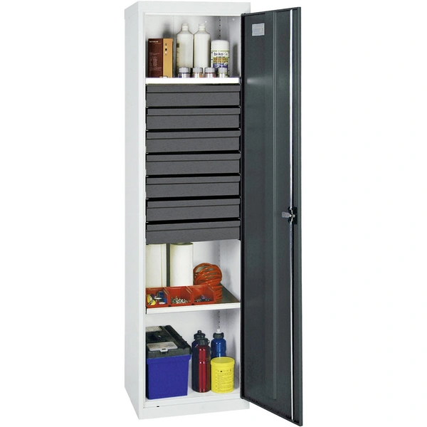 Stumpf Werkzeug- und Materialschrank Serie 3000 lichtgrau / anthrazitgrau + 7 Schublade 100 mm + 2 Auszugsböden - 3005271 Stumpf Werkzeug- und Materialschrank Serie 3000 lichtgrau / anthrazitgrau + 7 Schublade 100 mm + 2 Auszugsböden - 3005271