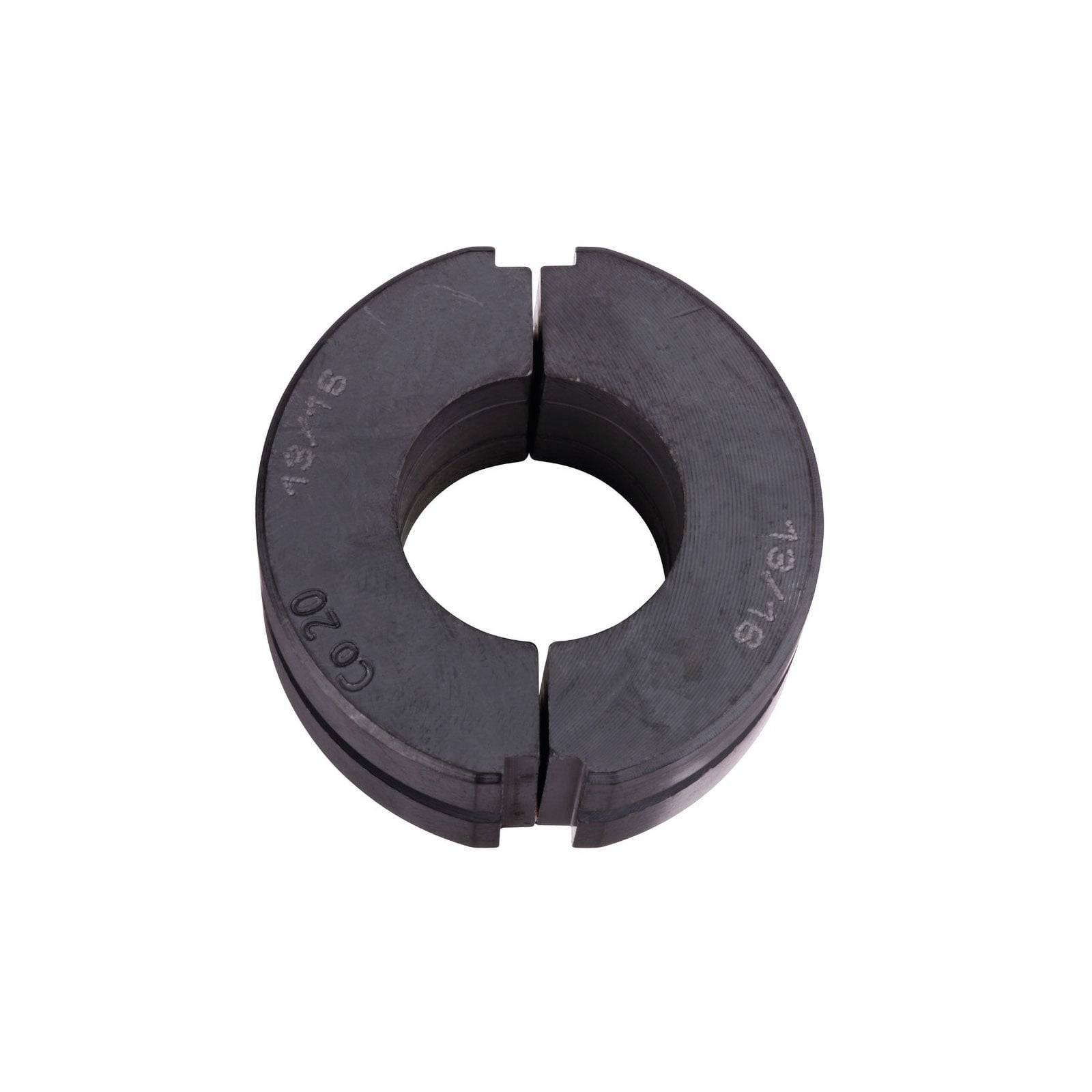 Eine kreisförmige, dunkelgraue geteilte Kragenklemme, beschriftet mit '13.178' und 'GO20'. Sie ist entwickelt, um Komponenten auf einer Welle zu befestigen und zu positionieren.