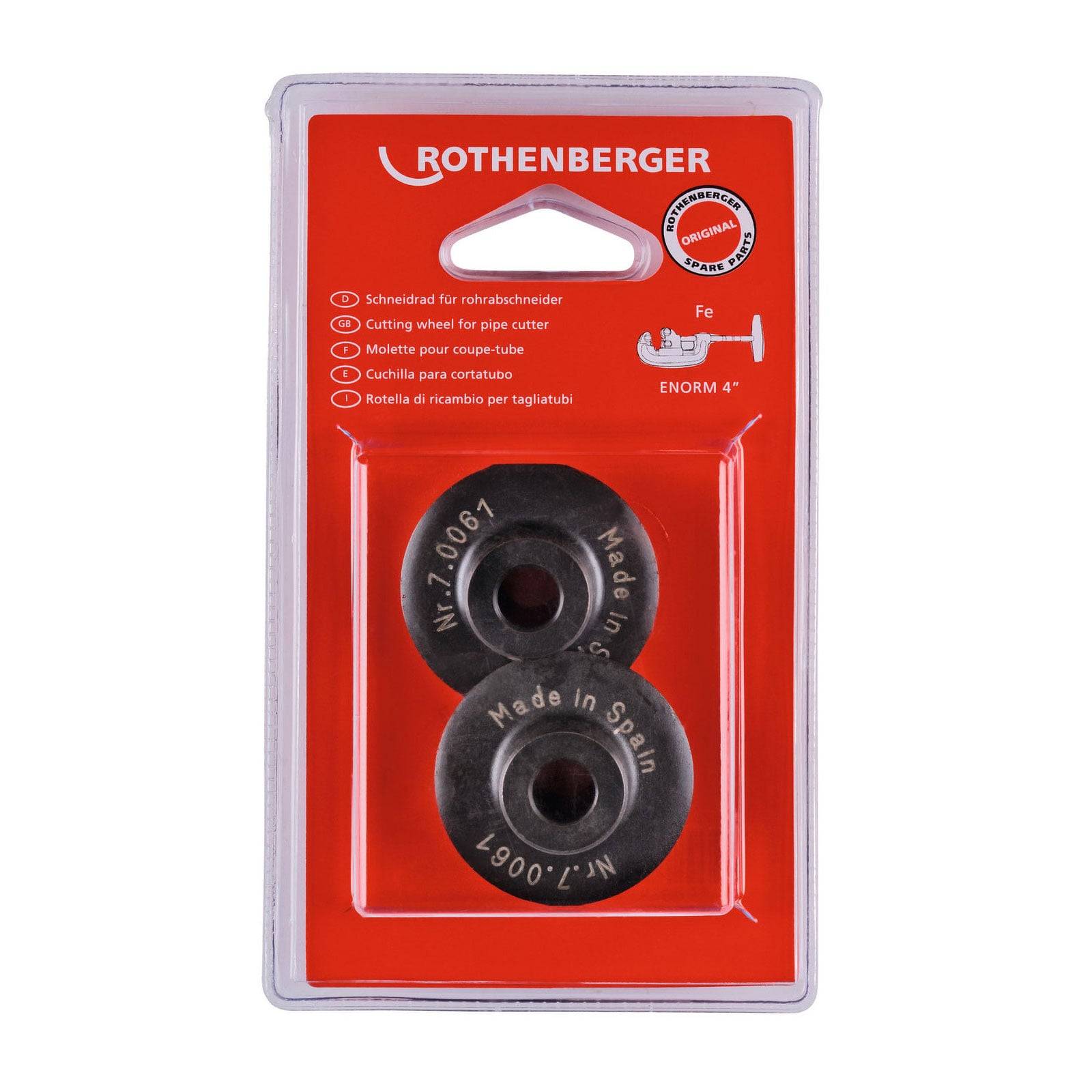 Rothenberger Rohrschneiderräder in Verpackung, gekennzeichnet mit 