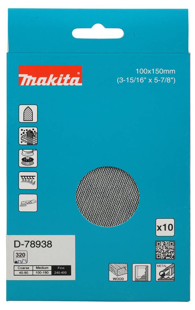 Makita Schleifnetz 100 x 150 mm, A320 100 x 150 mm • A320 • 10 Stk.