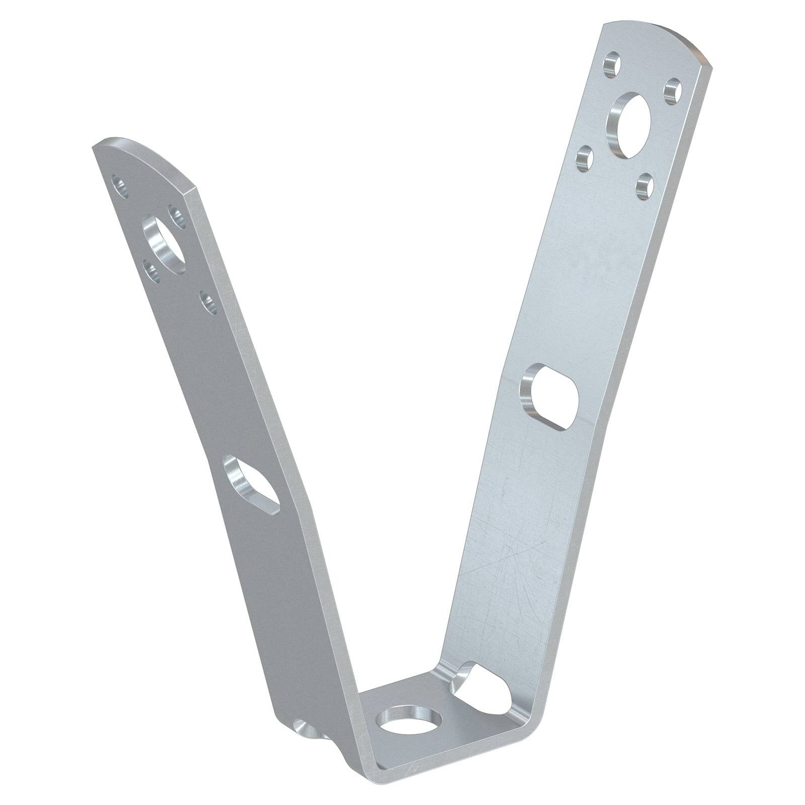 Metallmontagehalterung mit mehreren Löchern, entwickelt für vielseitige Befestigungsmöglichkeiten in verschiedenen Bau- oder Montageprojekten.