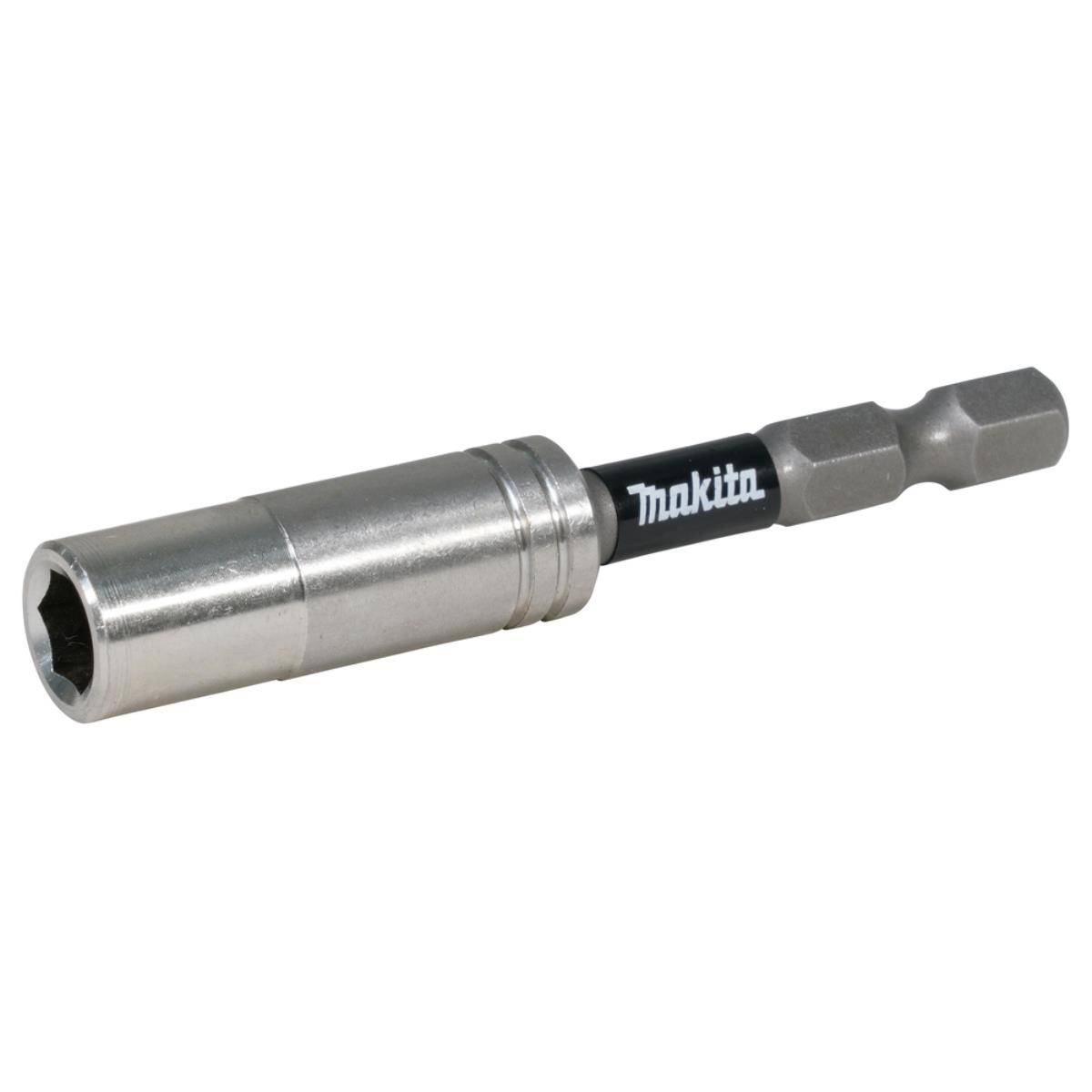 Makita Magnetischer Nutaufsatz mit Sechskantschaft, auf weißem Hintergrund dargestellt.