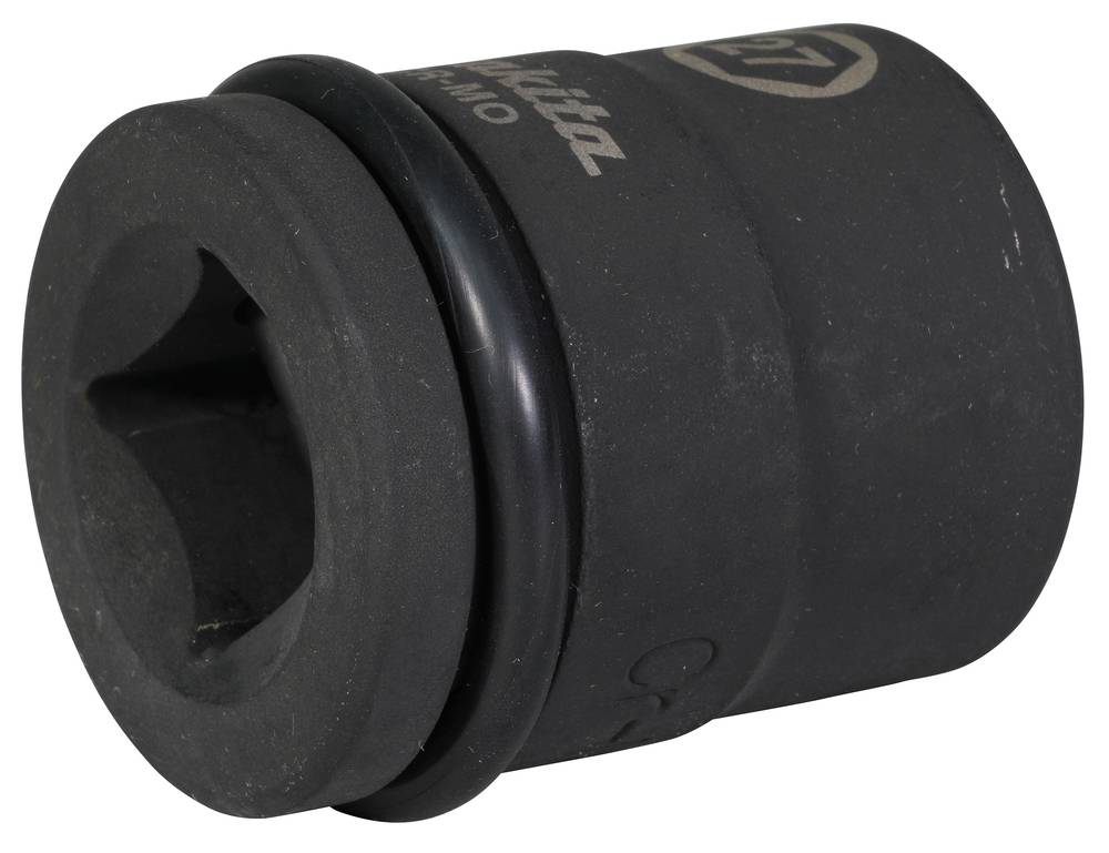 Schwarzer zylindrischer Sockeladapter mit einer sechskantigen Antriebsöffnung an einem Ende, dargestellt auf weißem Hintergrund.