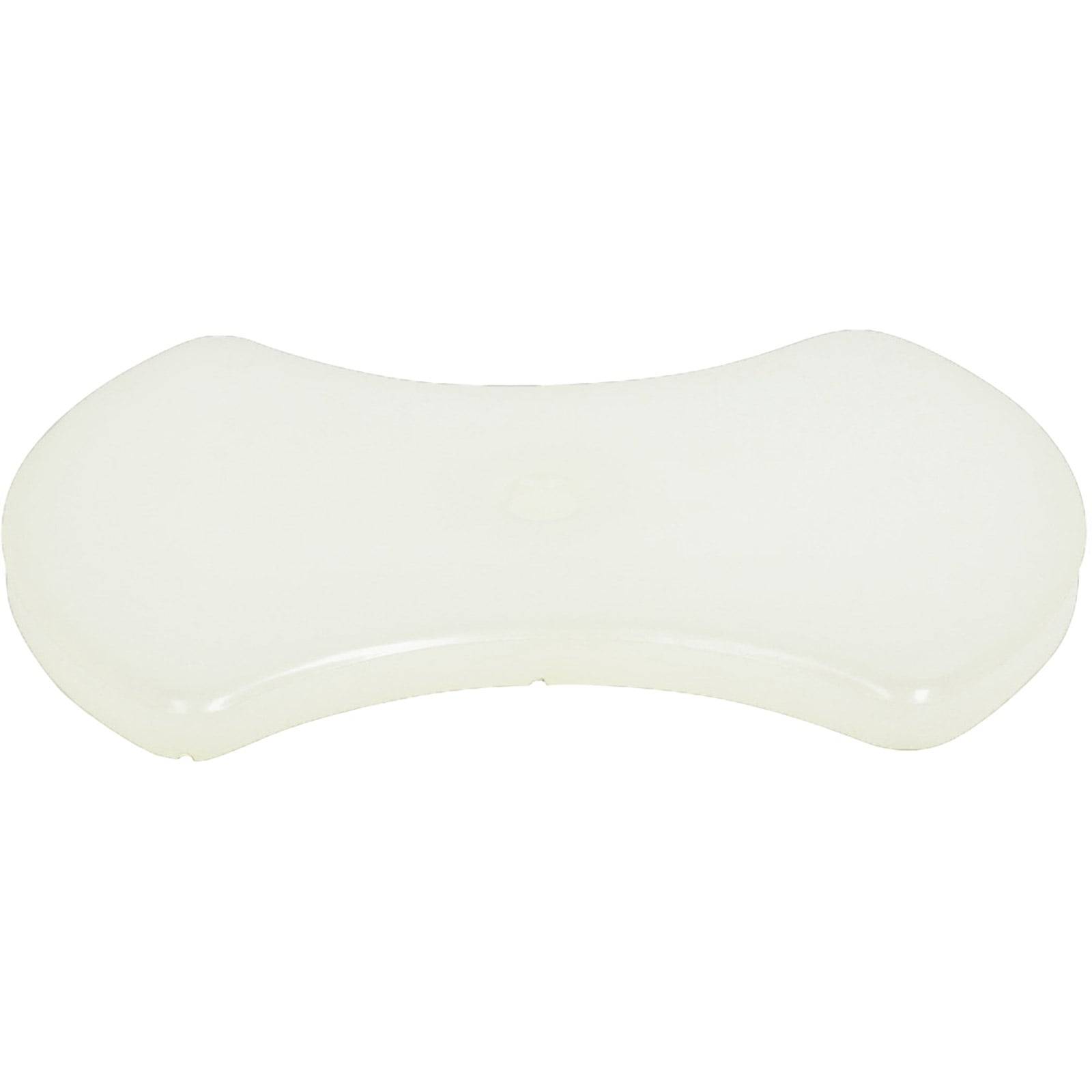 Ein knochenförmiges, weißes Schaumstoffkissen, das für ergonomische Unterstützung konzipiert ist und typischerweise für Komfort beim Sitzen oder in zurückgelehnten Positionen verwendet wird.