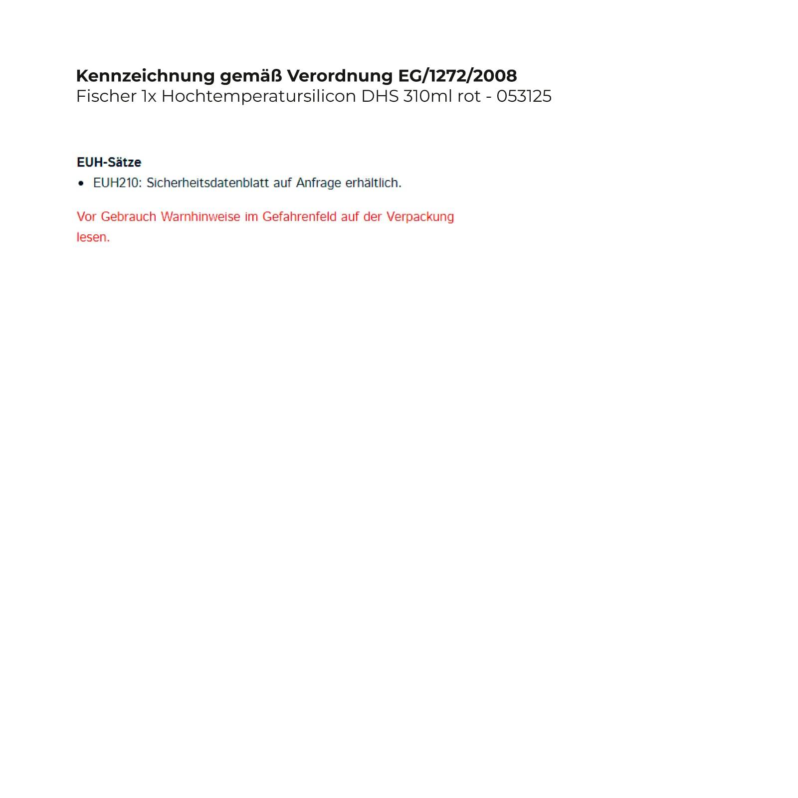 Fischer 1x Hochtemperatursilicon DHS 310ml rot - 053125