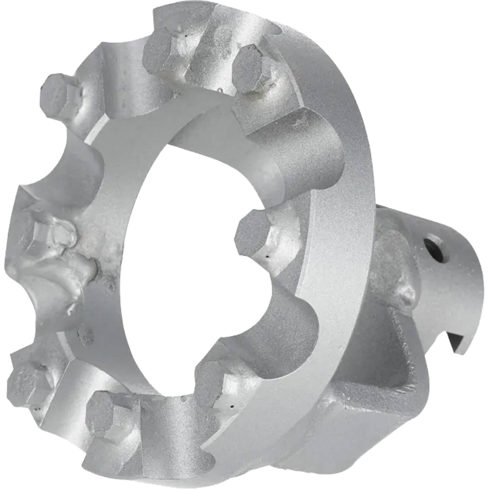 Zahnstange mit gleichmäßig verteilten Zähnen und einem zentralen Loch.